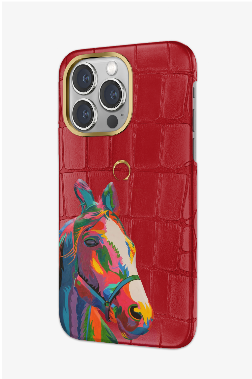 Horse Painting Red Alligator Case for iPhone 15 Series - Horse Painting Red Alligator Case for iPhone 15 Series - zollofrance