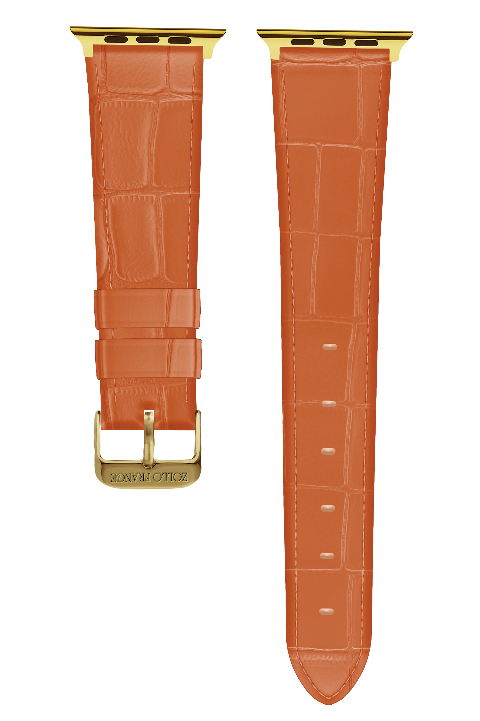 Orange Alligator Apple Watch Straps - Gold / Ultra (49mm) - zollofrance