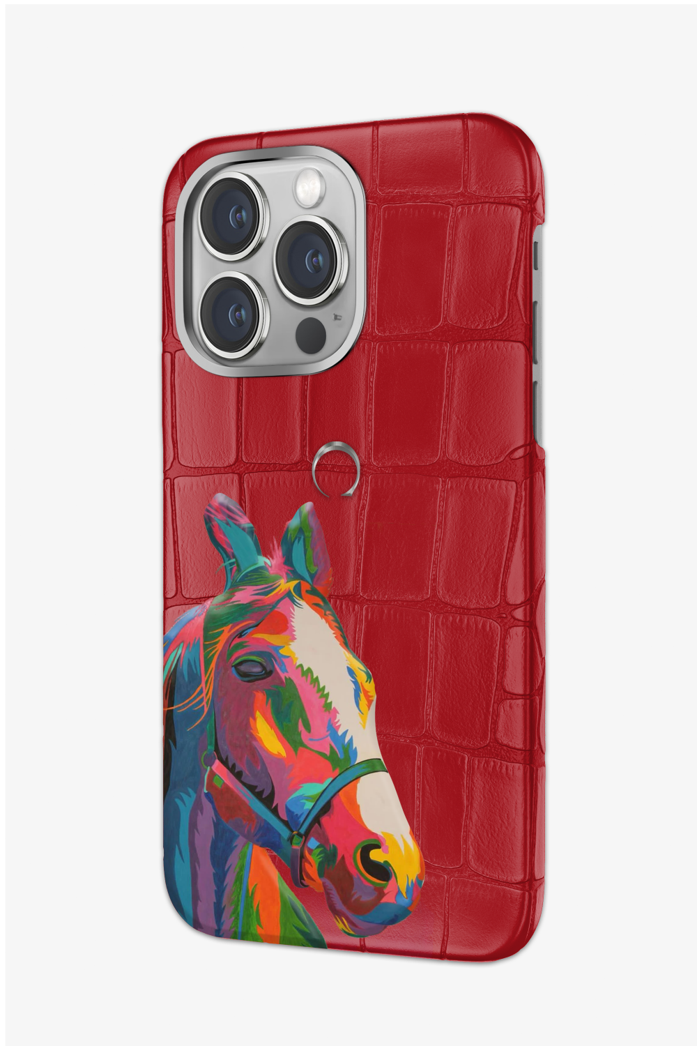 Horse Painting Red Alligator Case for iPhone 15 Series - Horse Painting Red Alligator Case for iPhone 15 Series - zollofrance