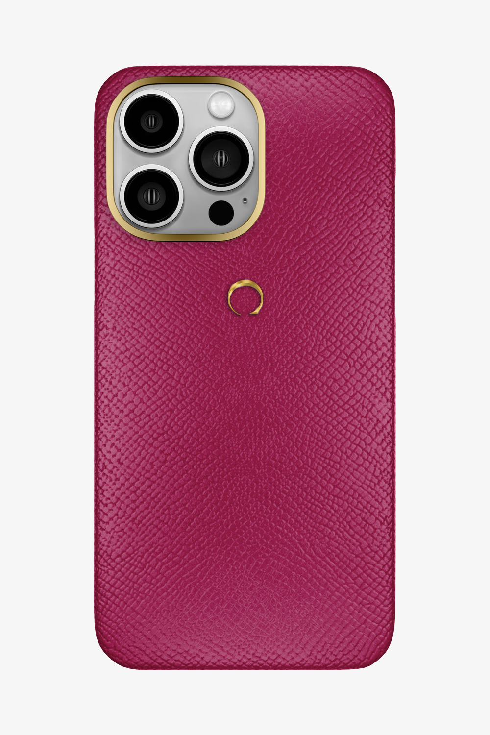 Calfskin Case for iPhone 15 Pro Max - Gold / Pink - zollofrance