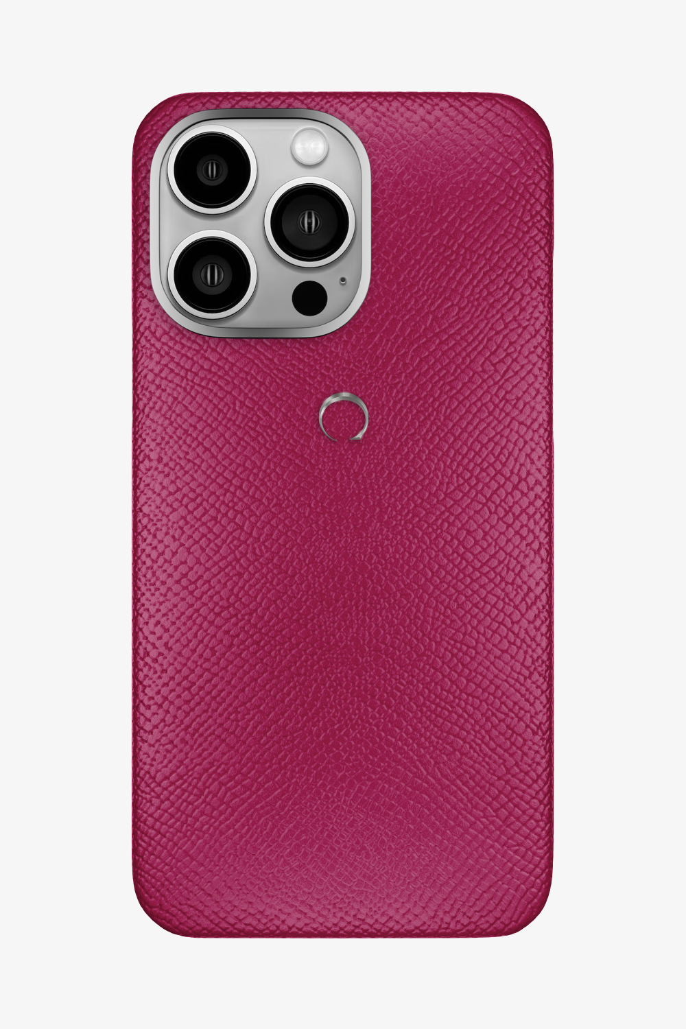 Calfskin Case for iPhone 15 Pro Max - Stainless Steel / Pink - zollofrance