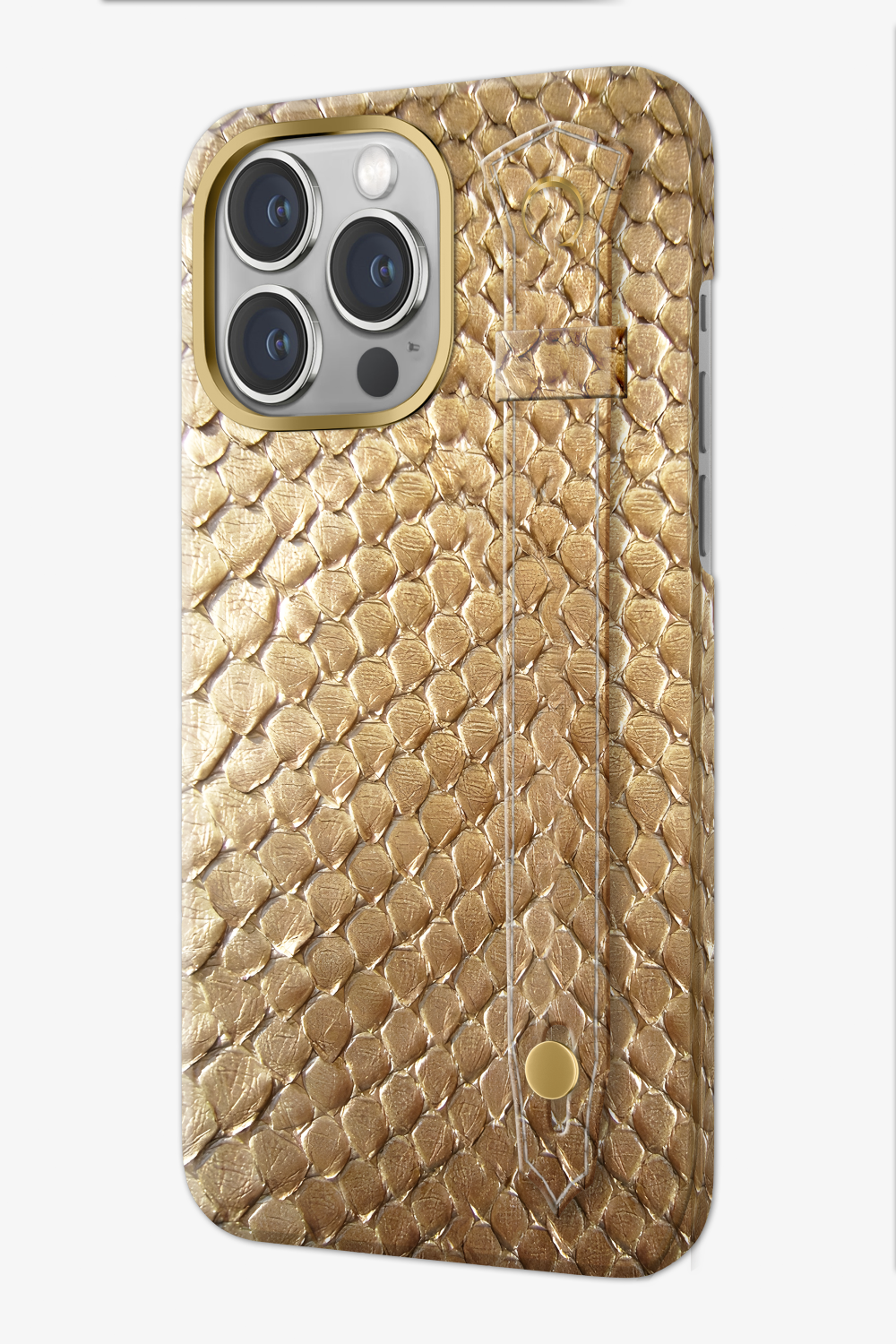 Gold Python Strap Case for iPhone 15 Series - Gold Python Strap Case for iPhone 15 Series - zollofrance