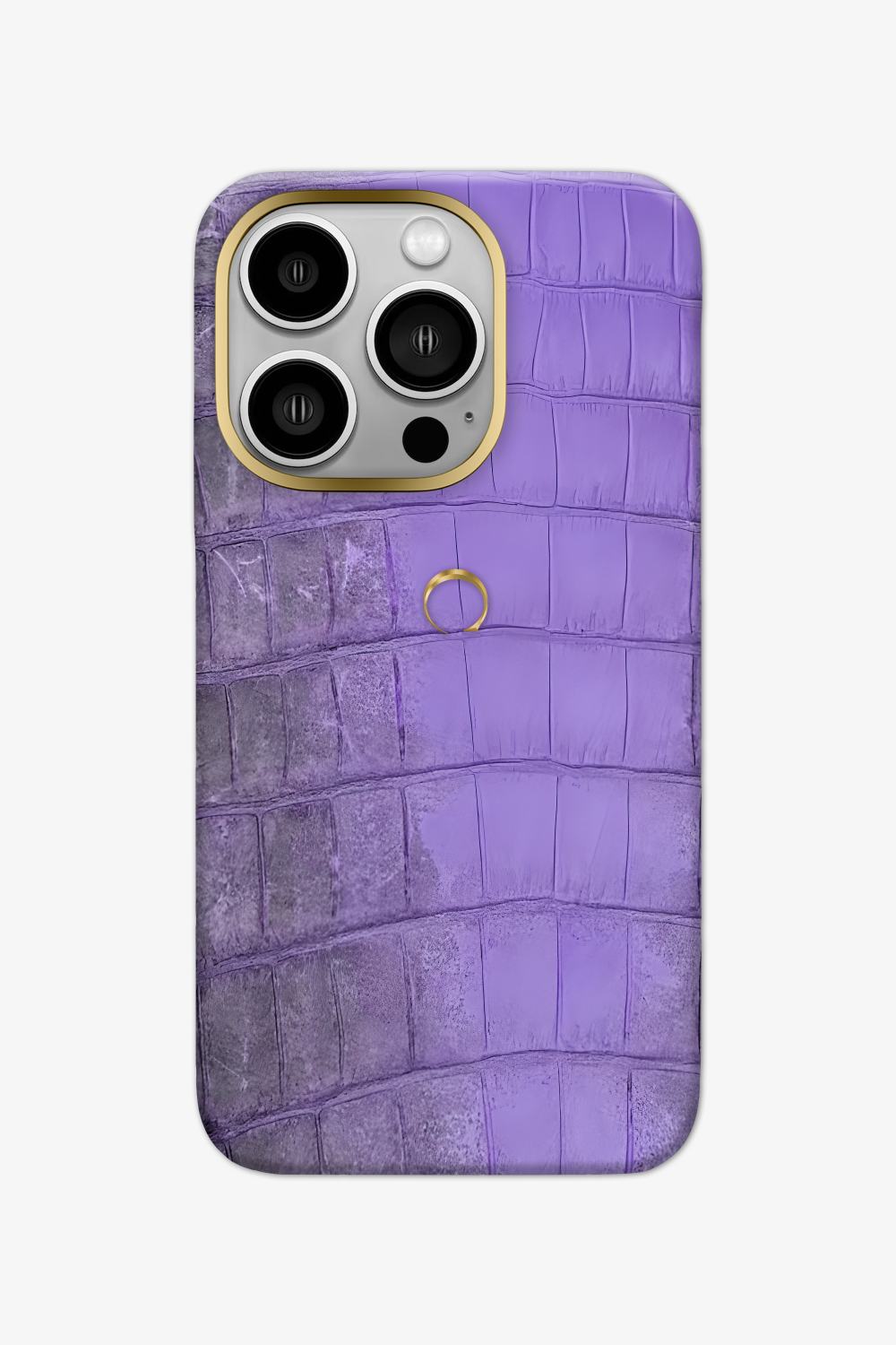 Deep Lilac Himalayan Alligator Case for iPhone 16 Pro - Gold / Deep Lilac - zollofrance