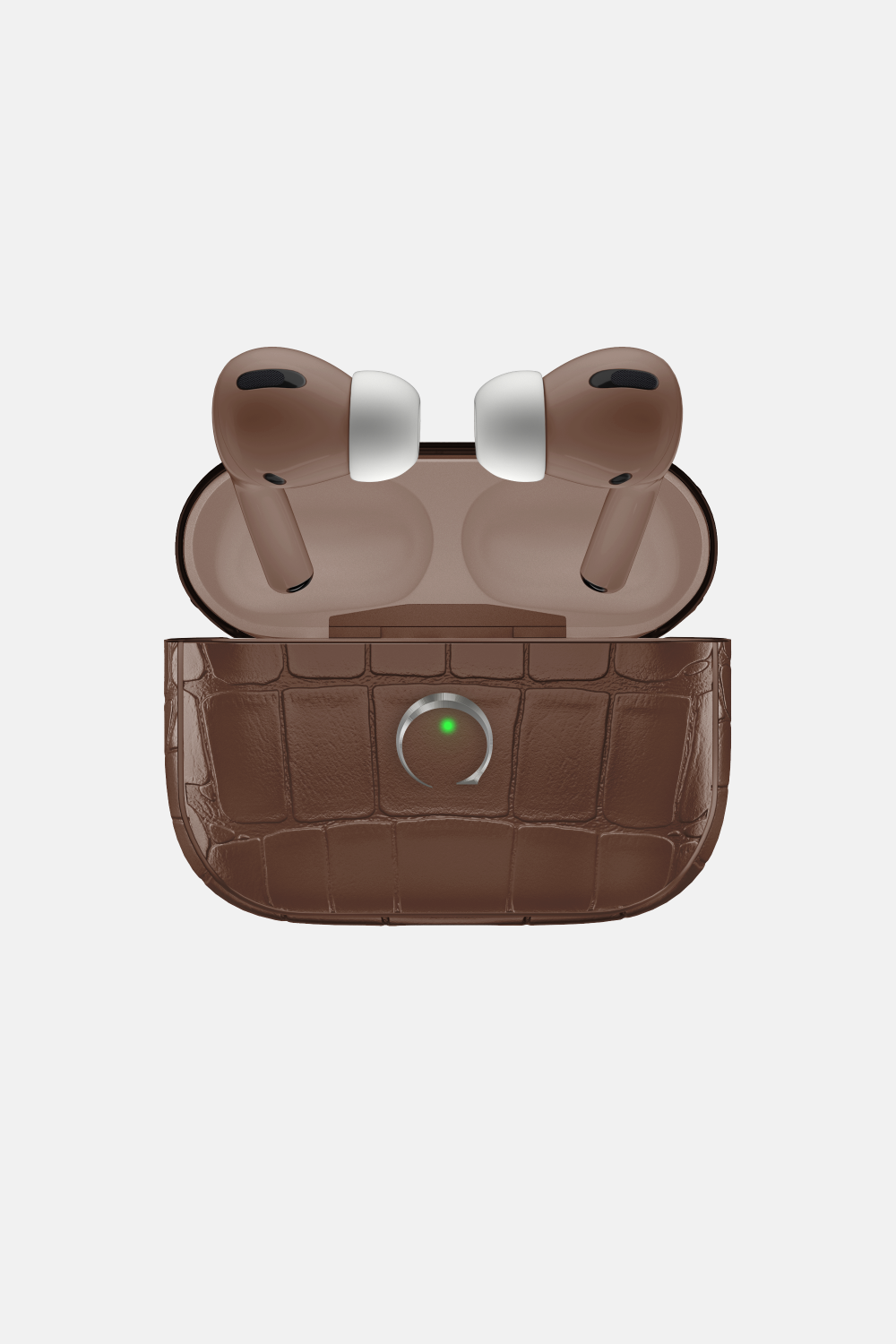 Alligator Airpods Pro 2nd Generation - Stainless Steel / Cocoa - zollofrance