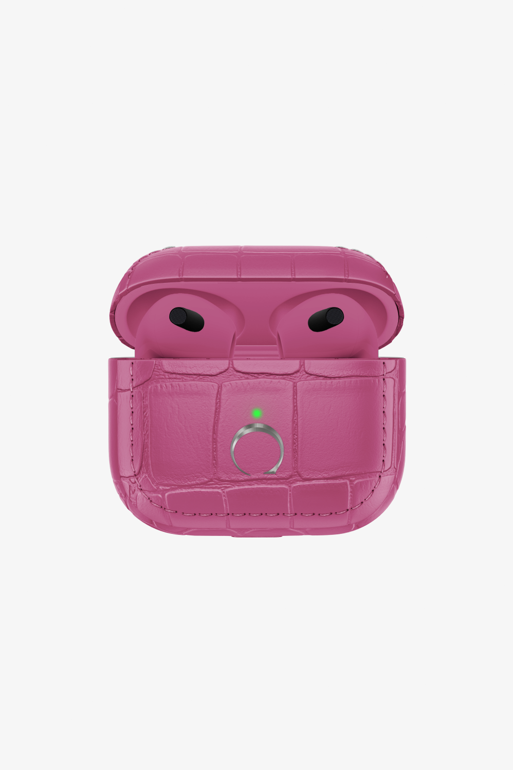 Airpods 3 Alligator - Stainless Steel / Pink Fuchsia - zollofrance