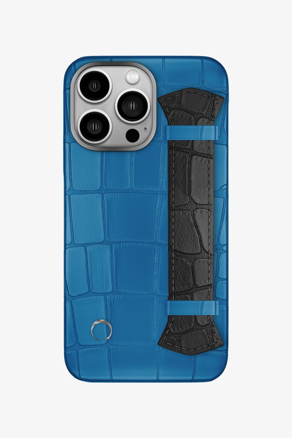 Majestic Alligator Strap Case for iPhone 14 Pro - Blue Lagoon / Black - zollofrance