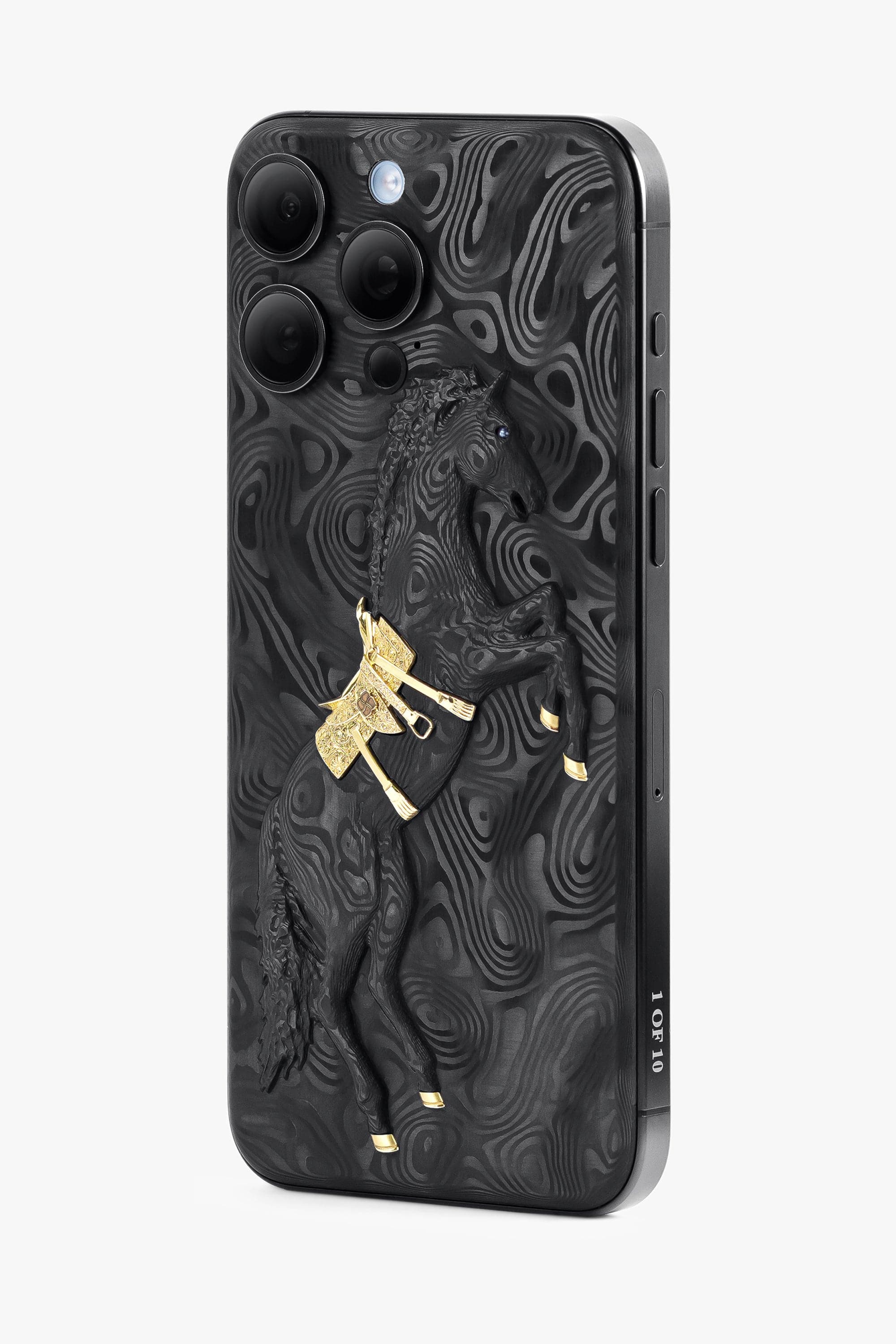 Black Carbon Fiber Arabian Horse iPhone 15 Pro Max - Black Carbon Fiber Arabian Horse iPhone 15 Pro Max - zollofrance