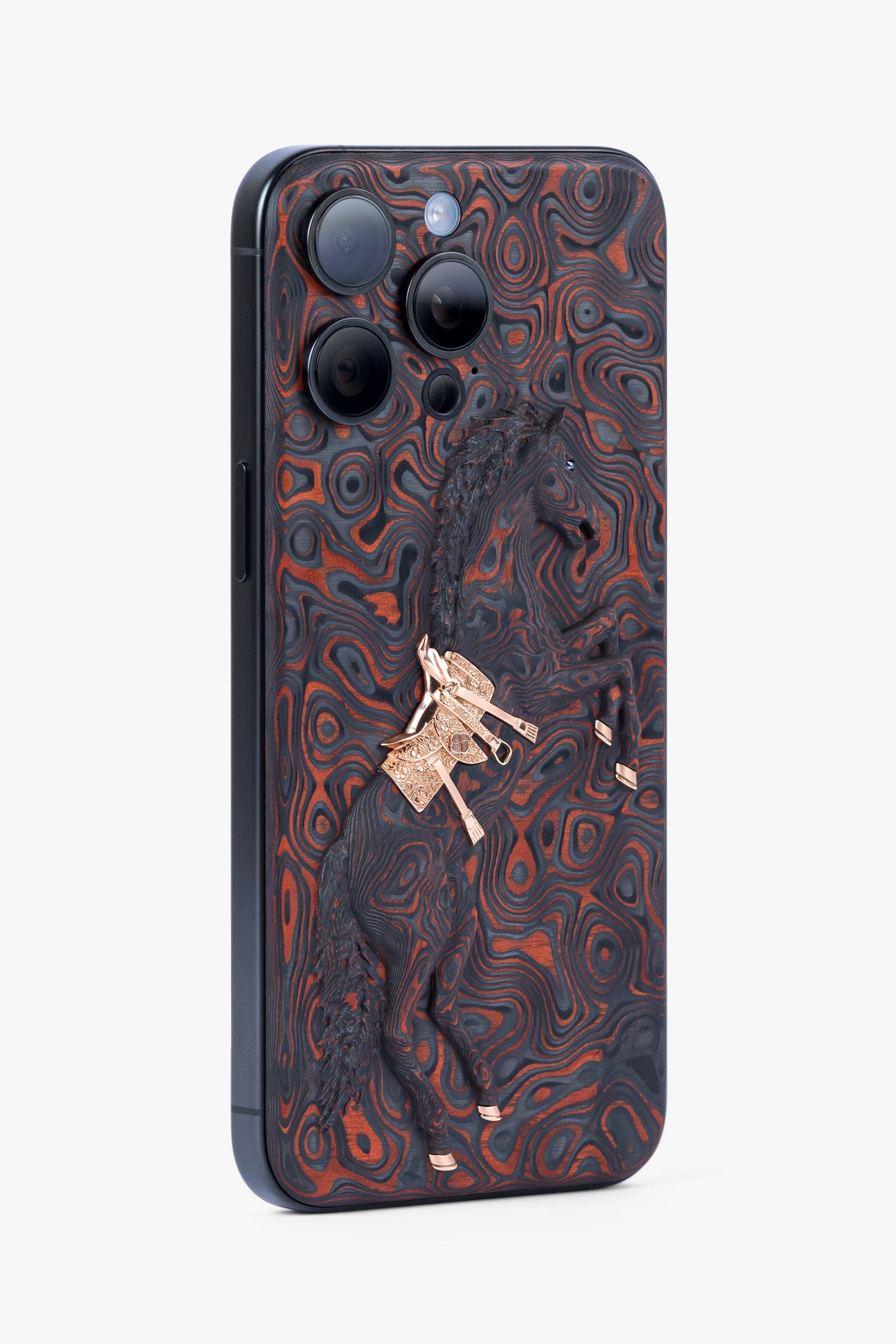 Bronze Carbon Fiber Arabian Horse iPhone 15 Pro Max - Bronze Carbon Fiber Arabian Horse iPhone 15 Pro Max - zollofrance
