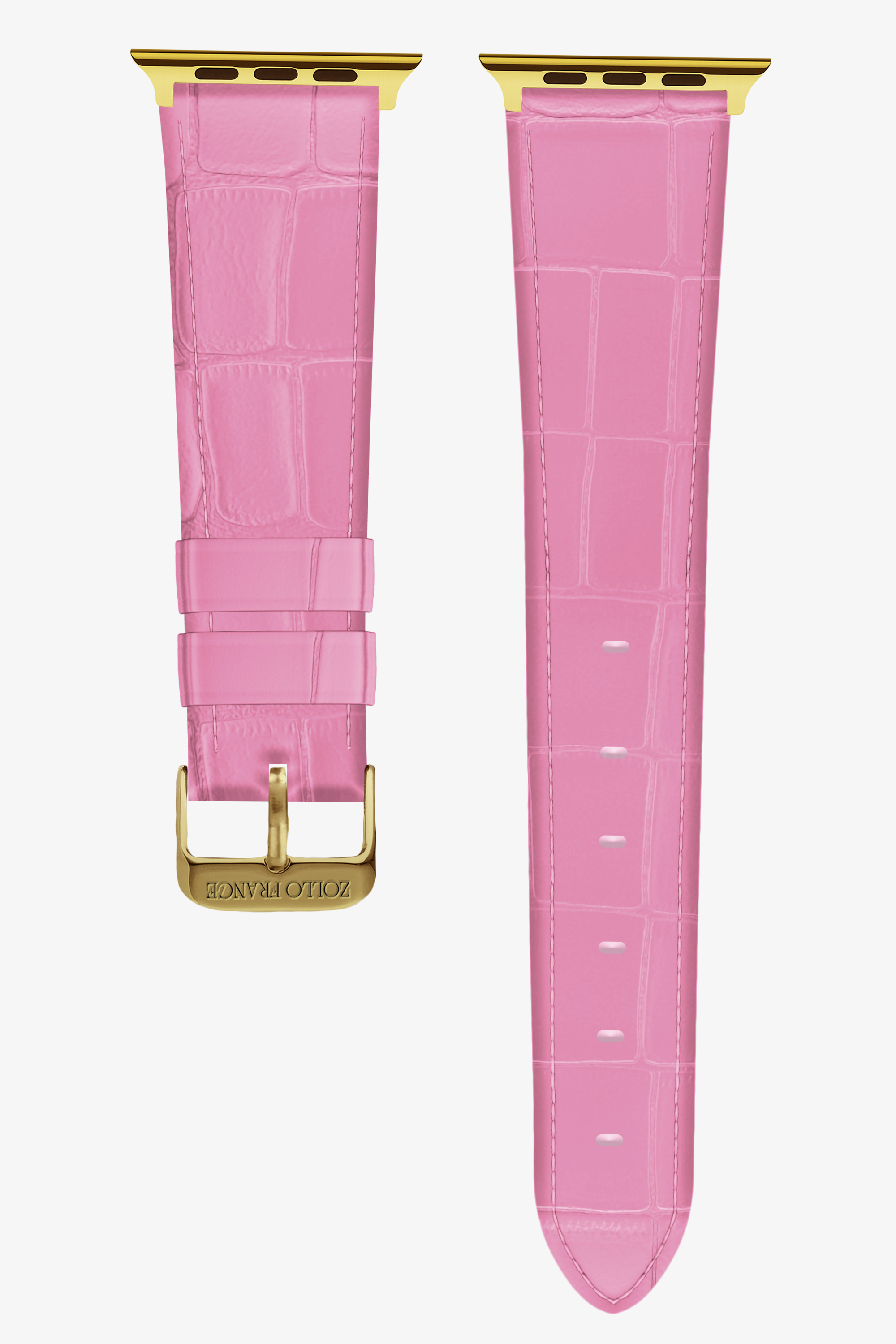 Pink Tendre Alligator Apple Watch Straps - Gold / Ultra (49mm) - zollofrance