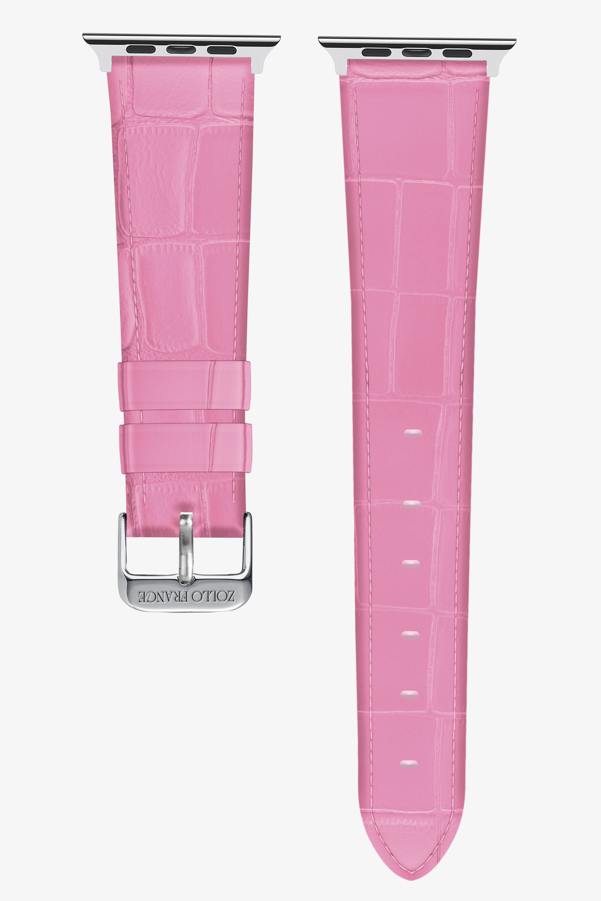 Pink Tendre Alligator Apple Watch Straps - Stainless Steel / Ultra (49mm) - zollofrance