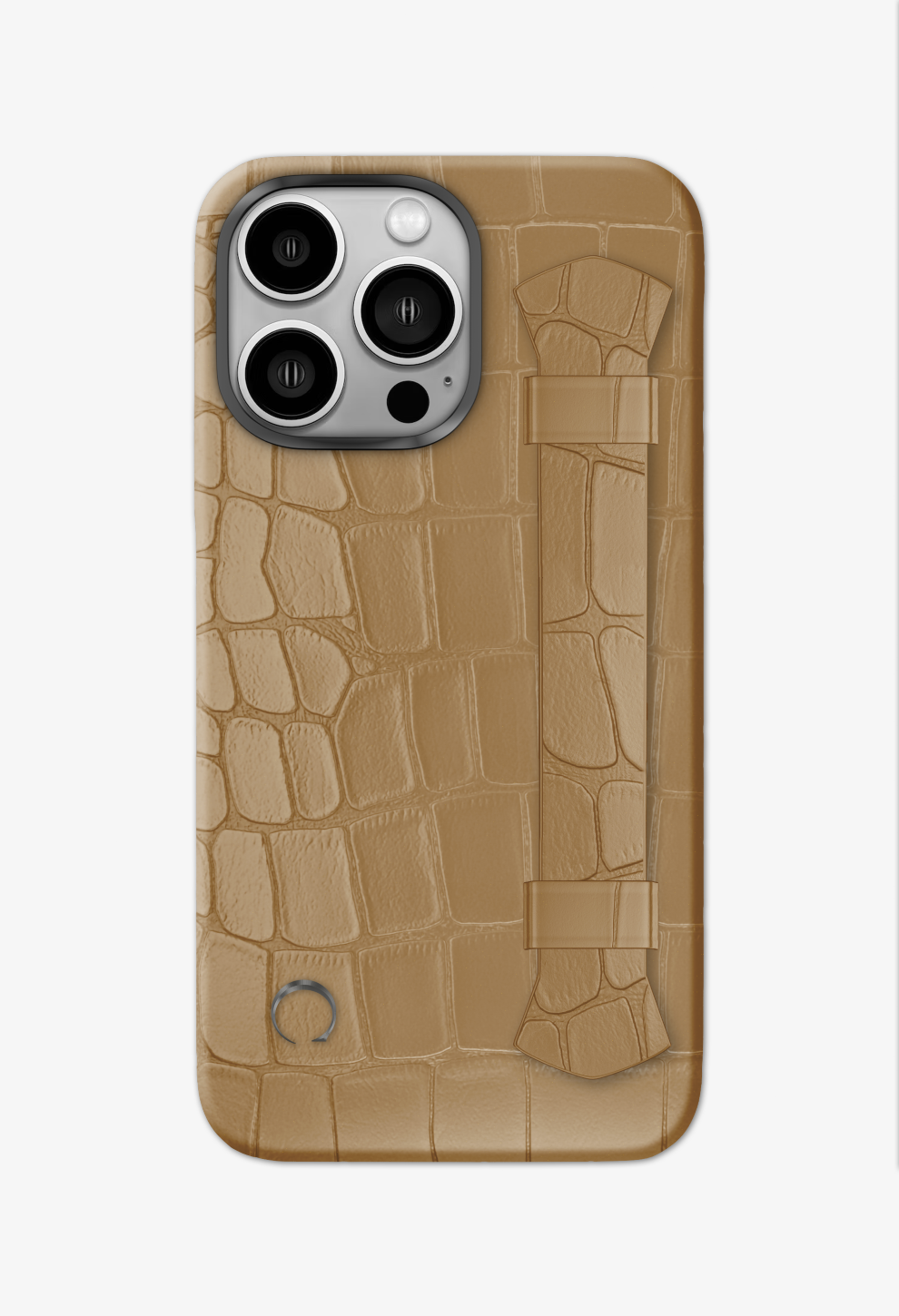 Cream Alligator Double Headed Strap Case for iPhone 15 Pro - Cream Alligator Double Headed Strap Case for iPhone 15 Pro - zollofrance