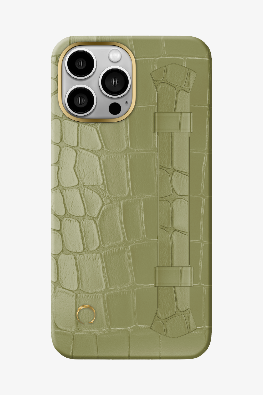 Khaki Alligator Double Headed Strap Case for iPhone 15 Pro Max - Gold / Khaki - zollofrance
