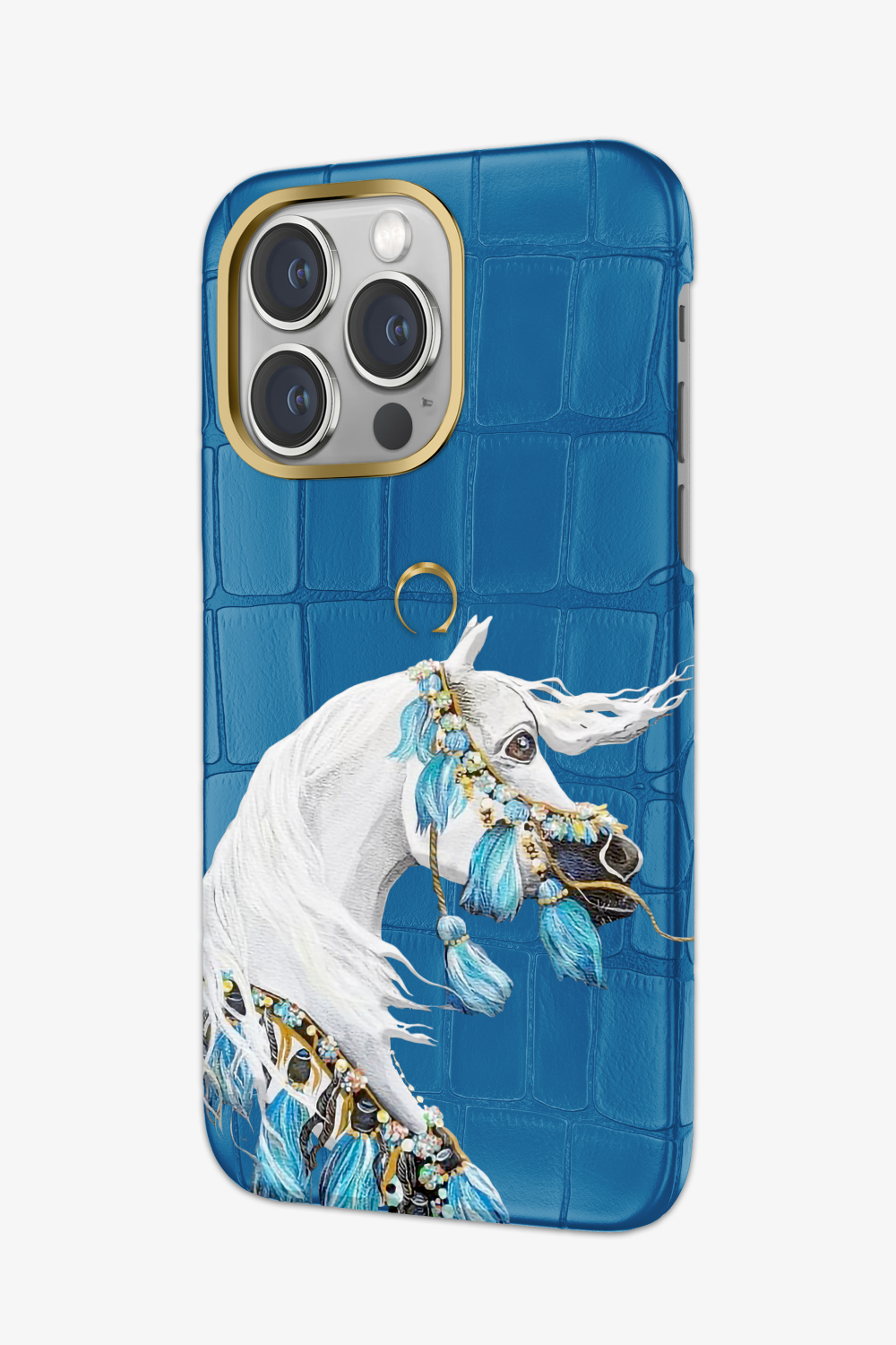 Horse Painting Blue Lagoon Alligator Case for iPhone 14 Series - Horse Painting Blue Lagoon Alligator Case for iPhone 14 Series - zollofrance
