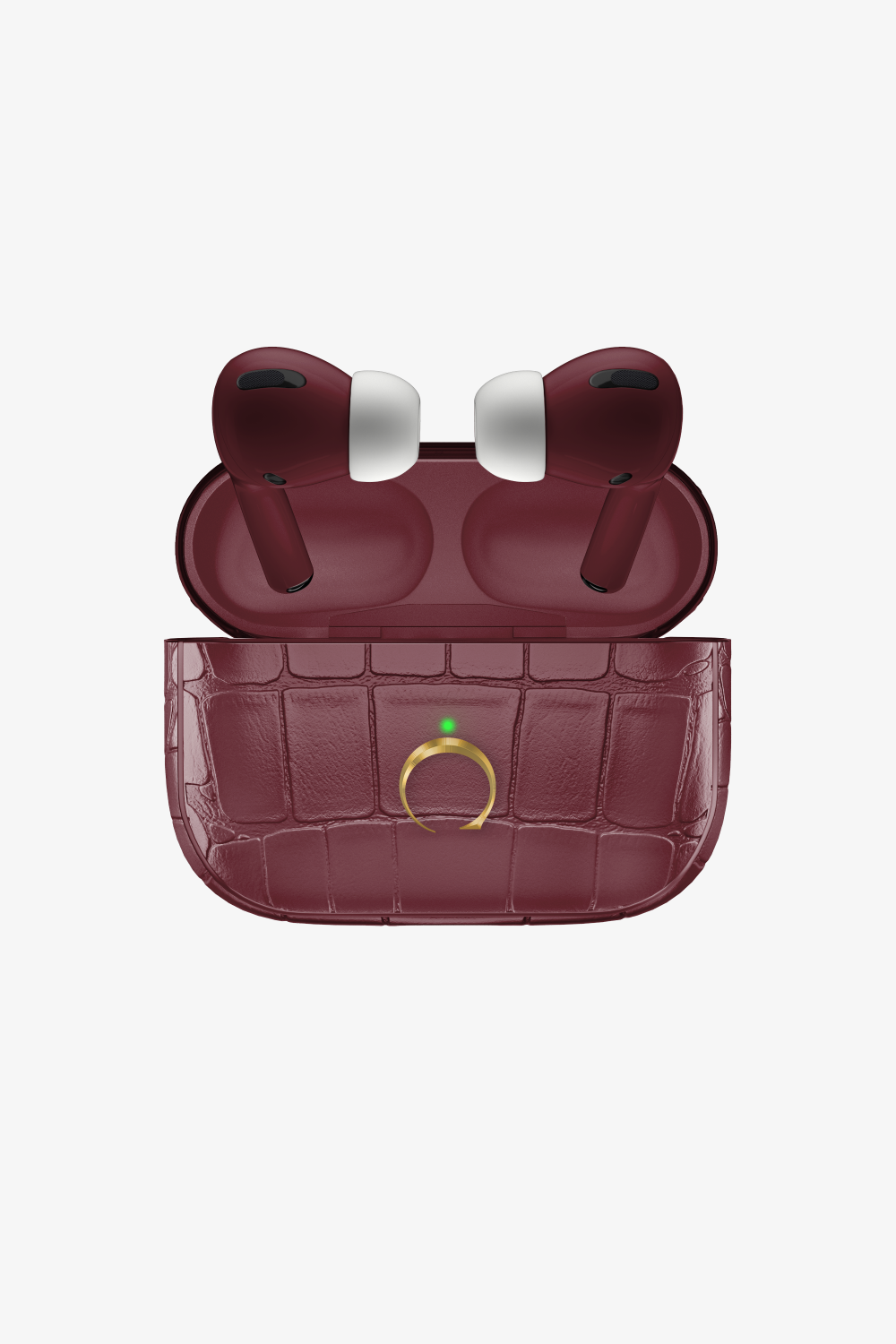 Alligator Airpods Pro 2nd Generation - Gold / Burgundy - zollofrance