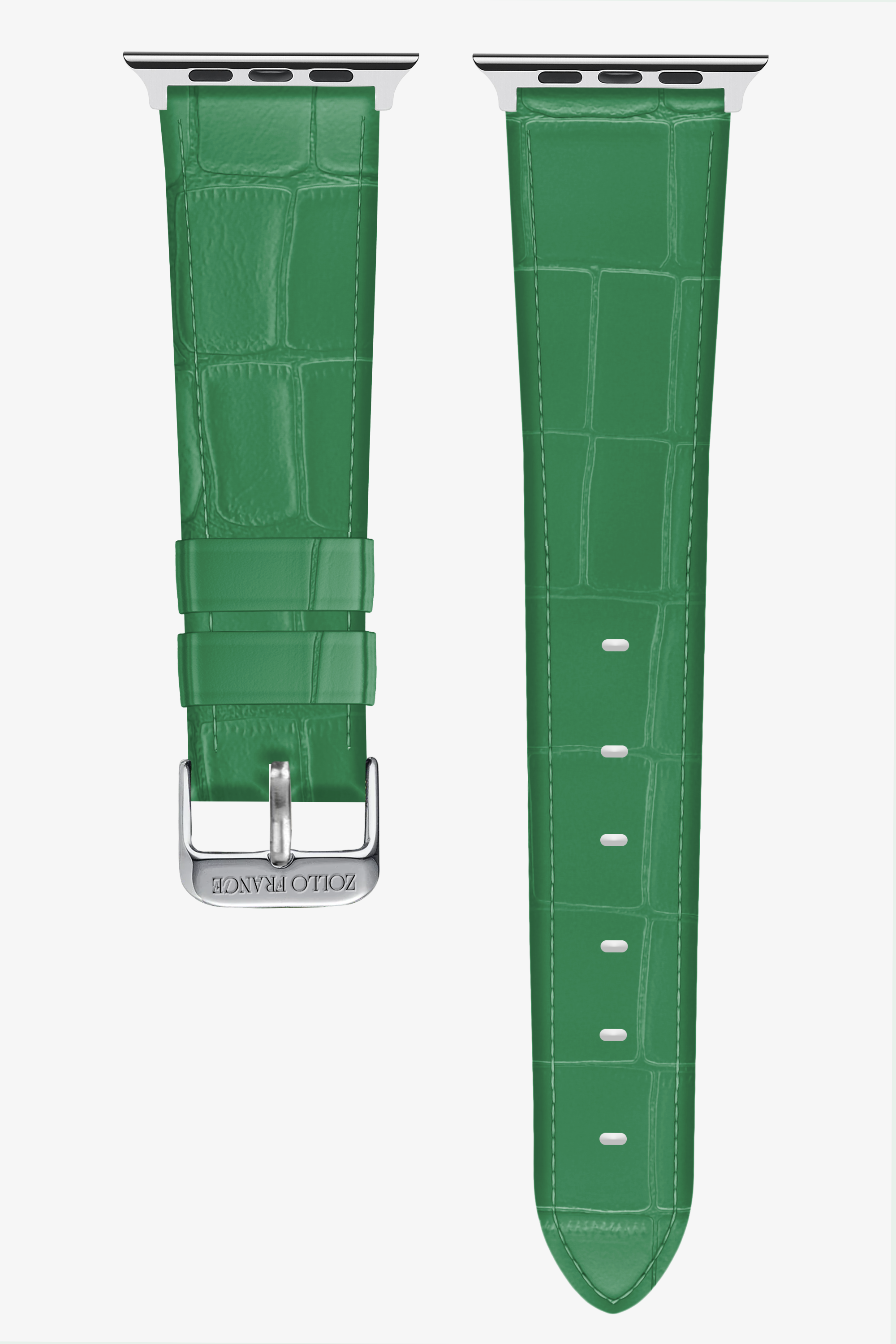 Green Alligator Apple Watch Straps - Stainless Steel / Series 8 (45mm) - zollofrance