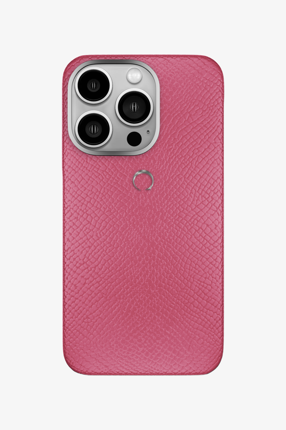 Calfskin Case for iPhone 14 Pro - Stainless Steel / Pink - zollofrance