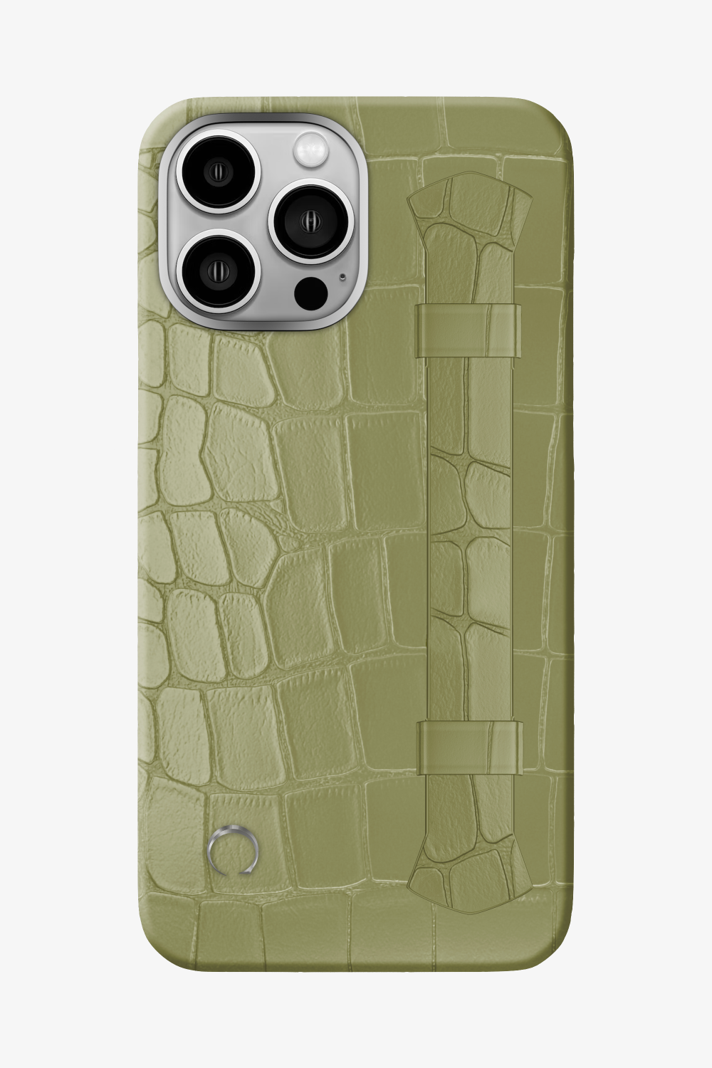 Khaki Alligator Double Headed Strap Case for iPhone 15 Pro Max - Stainless Steel / Khaki - zollofrance