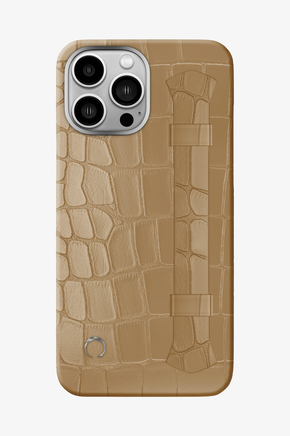 Cream Alligator Double Headed Strap Case for iPhone 14 Pro Max - Stainless Steel / Cream - zollofrance