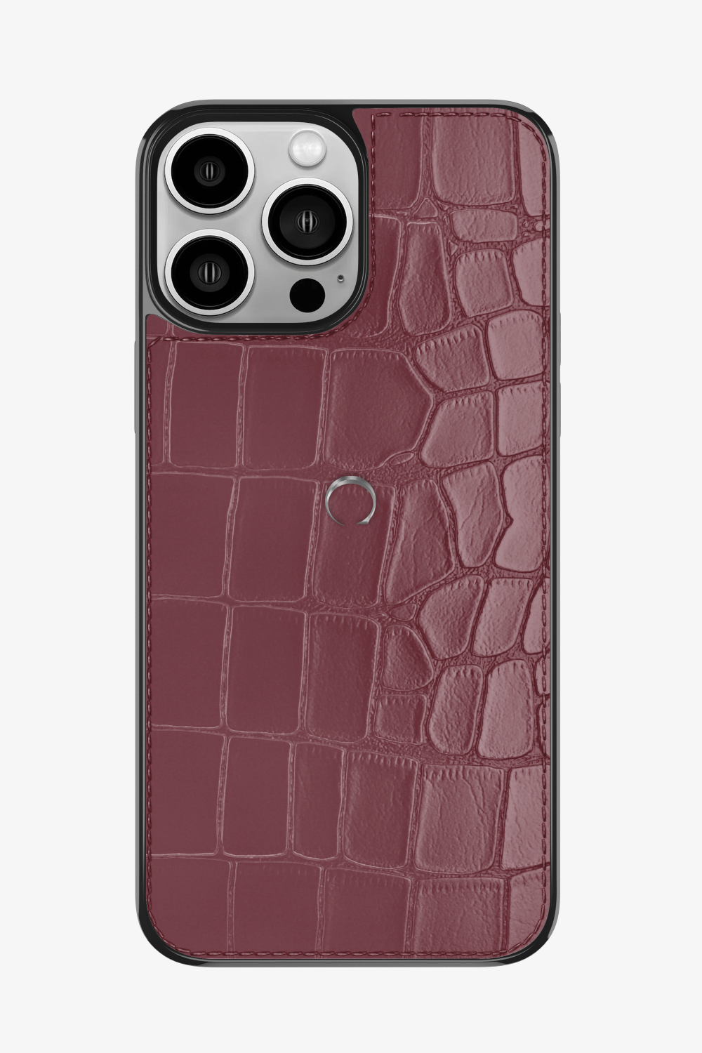 Alligator Sports Case for iPhone 15 Pro Max - Stainless Steel / Burgundy - zollofrance