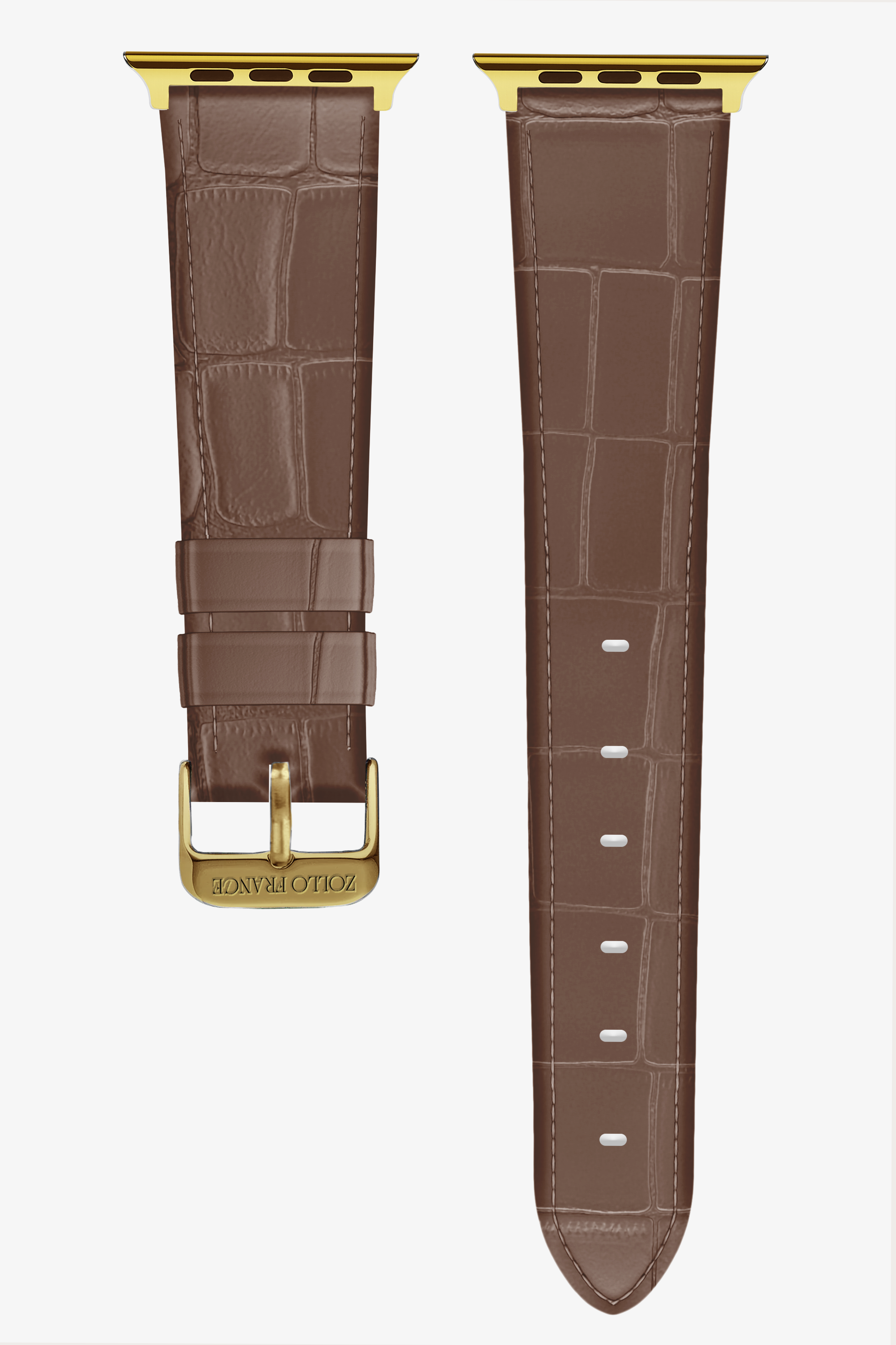 Cocoa Alligator Apple Watch Straps - Gold / Ultra (49mm) - zollofrance