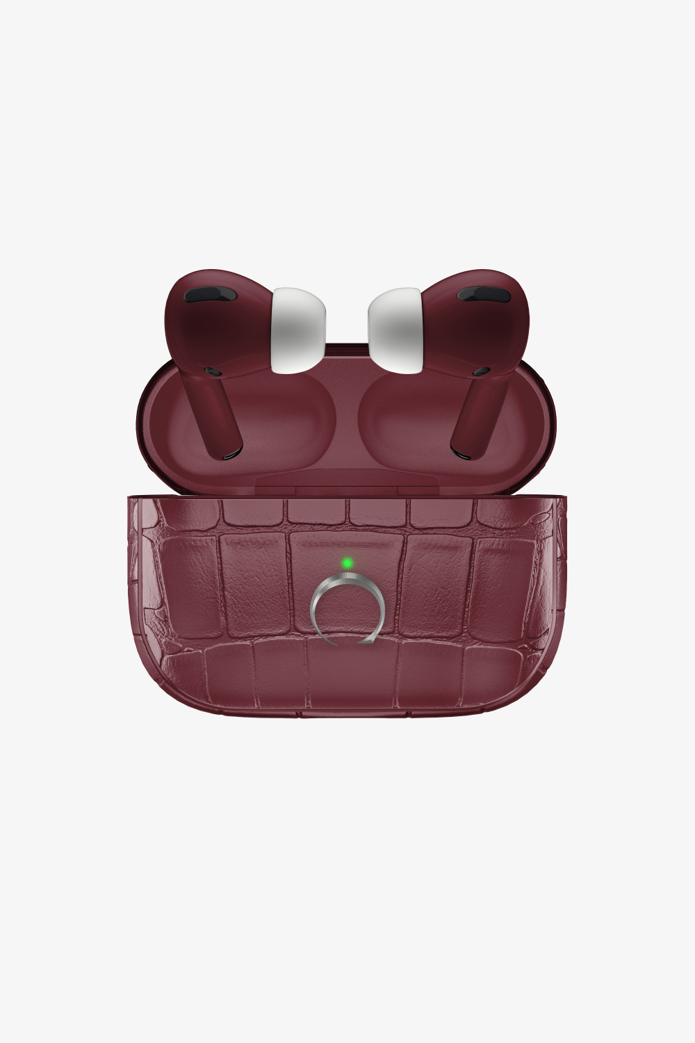 Alligator Airpods Pro 2nd Generation - Stainless Steel / Burgundy - zollofrance