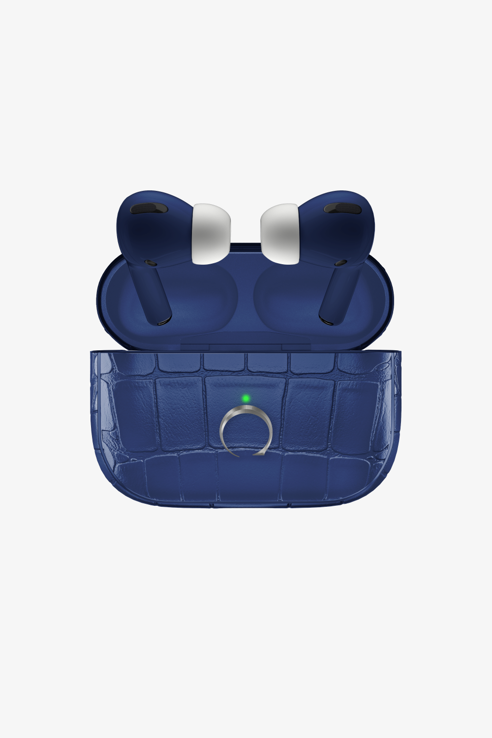 Alligator Airpods Pro 2nd Generation - Stainless Steel / Navy Blue - zollofrance