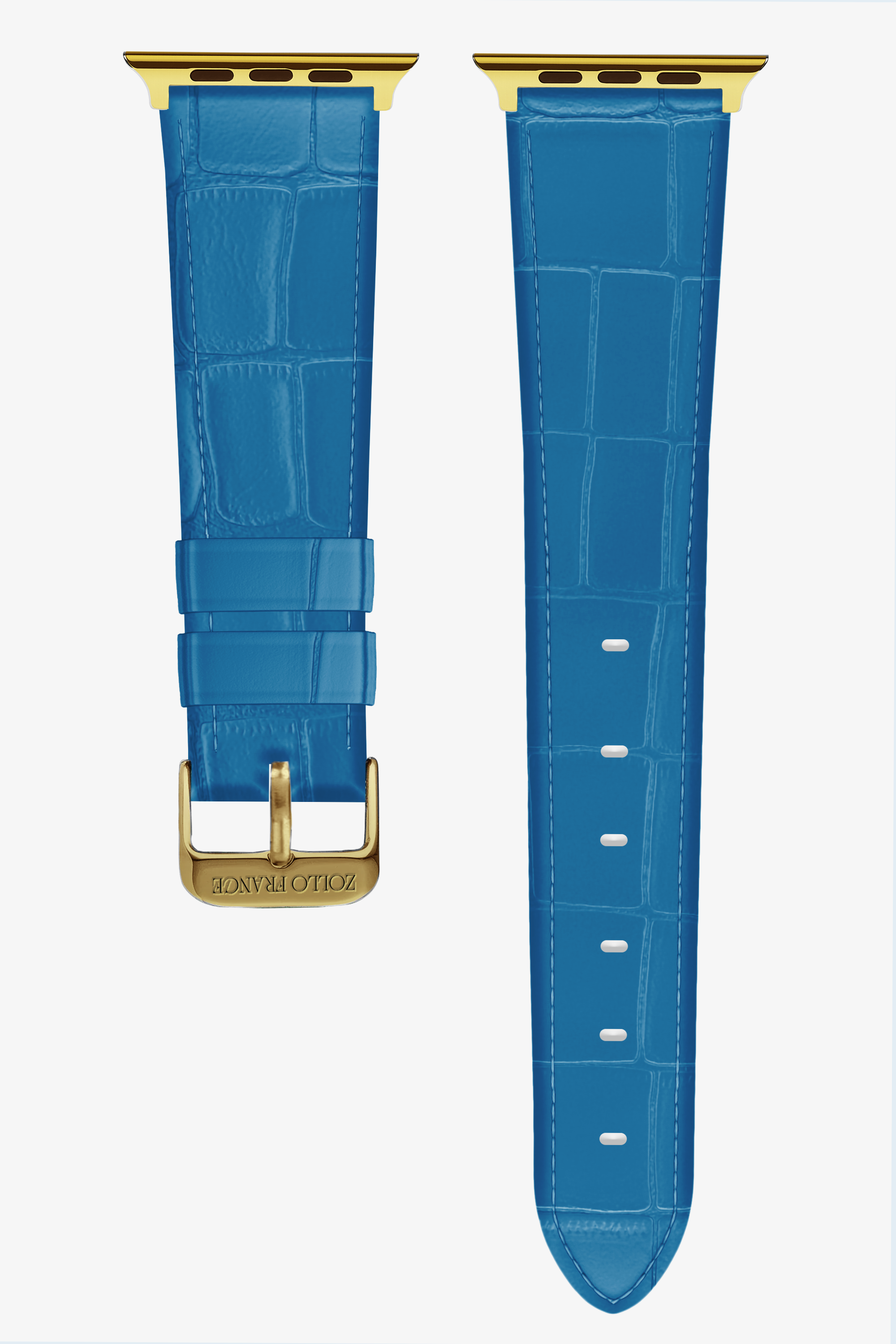Blue Lagoon Alligator Apple Watch Straps - Gold / Series 8 (41mm) - zollofrance