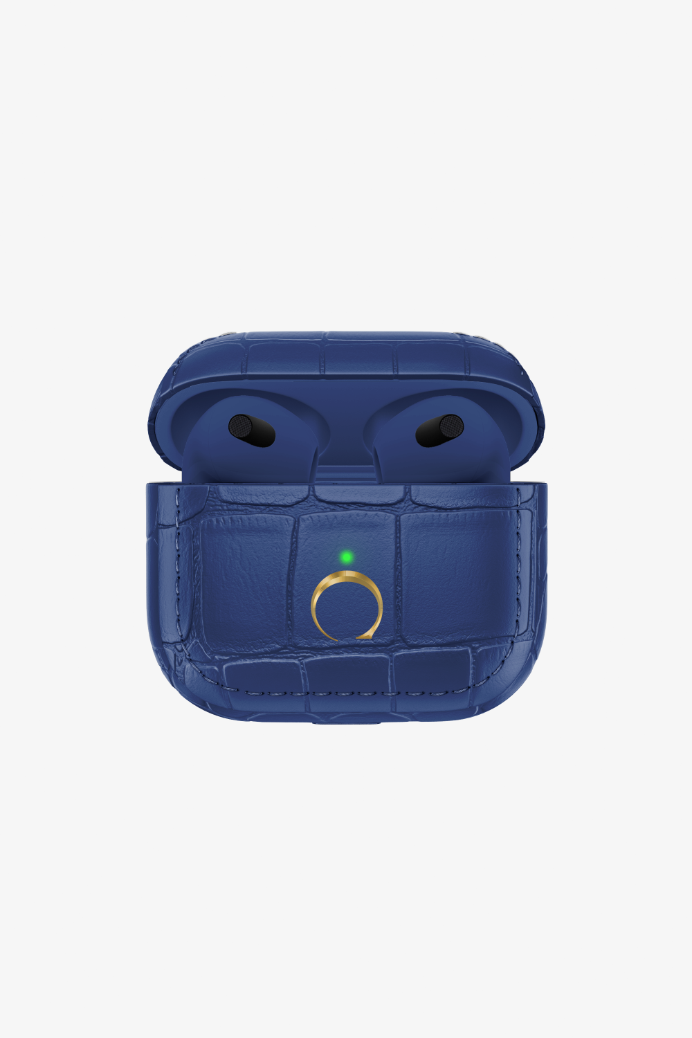 Airpods 3 Alligator - Gold / Navy Blue - zollofrance