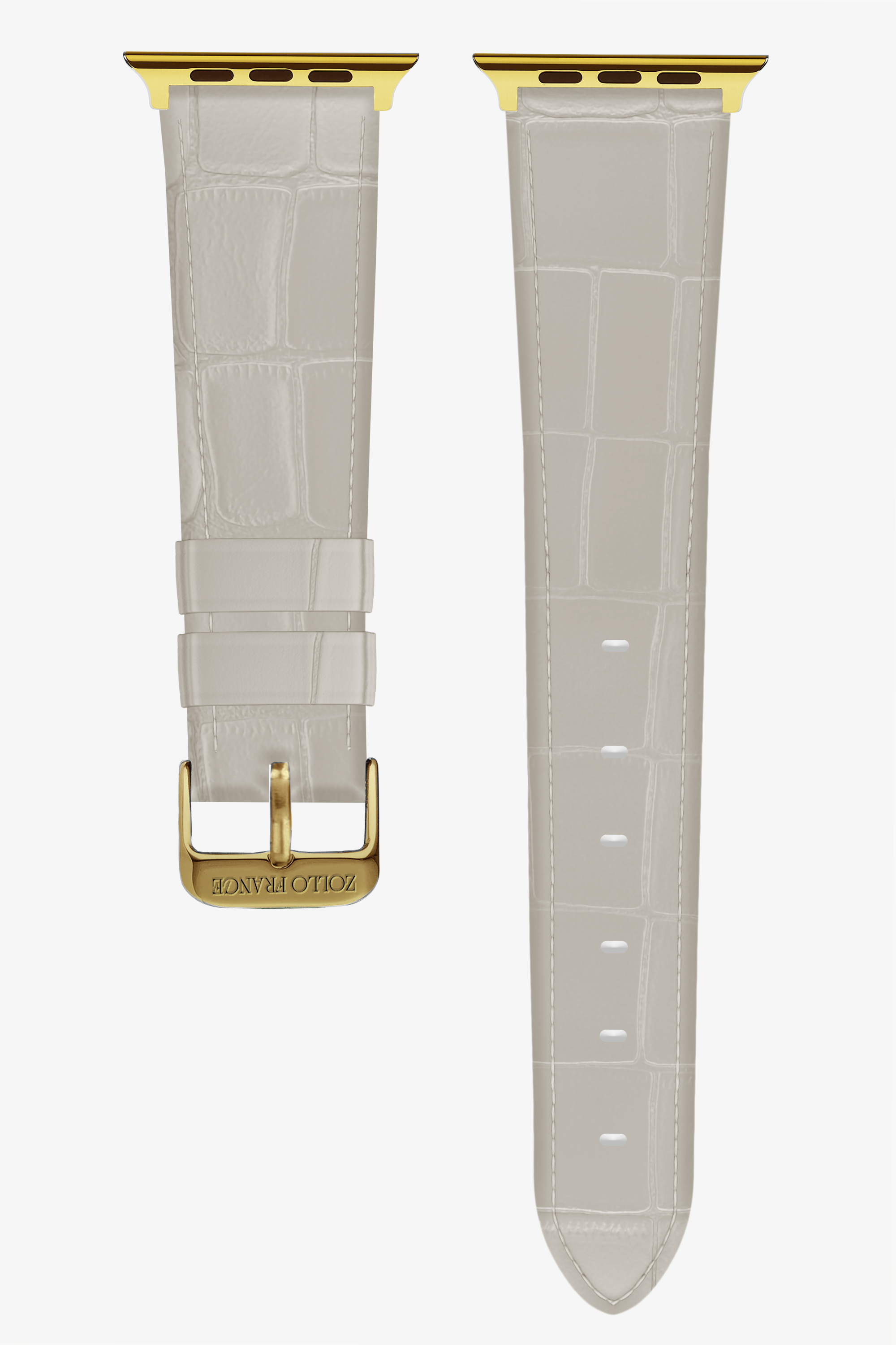 Vanilla Alligator Apple Watch Straps - Gold / Series 8 (45mm) - zollofrance