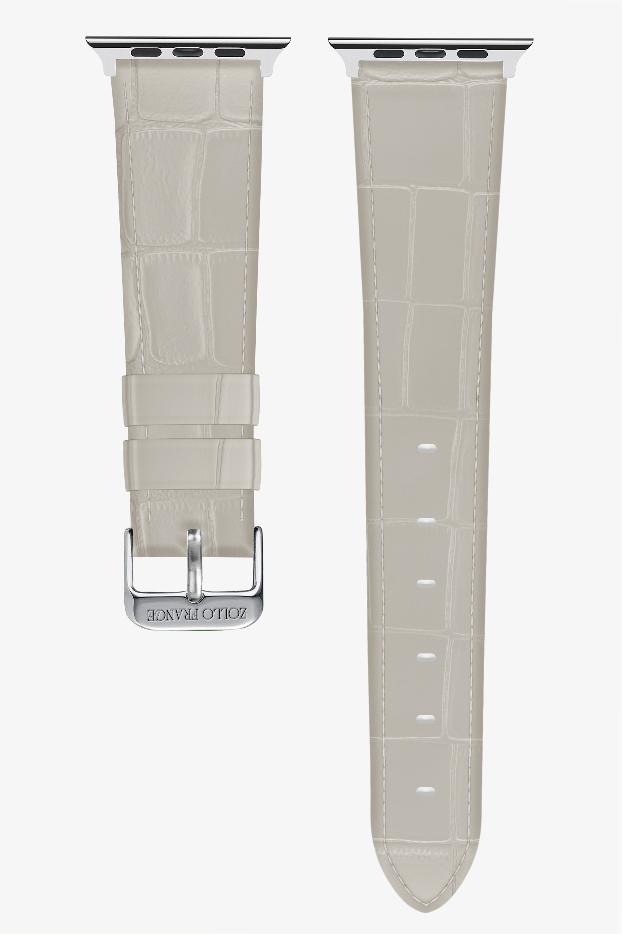 Vanilla Alligator Apple Watch Straps - Stainless Steel / Series 8 (45mm) - zollofrance