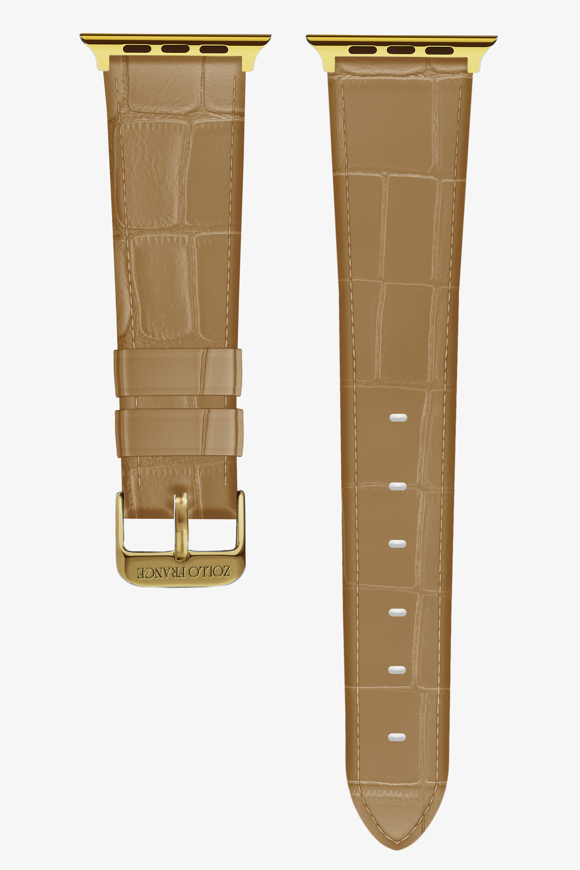 Cream Alligator Apple Watch Straps - Gold / Ultra (49mm) - zollofrance