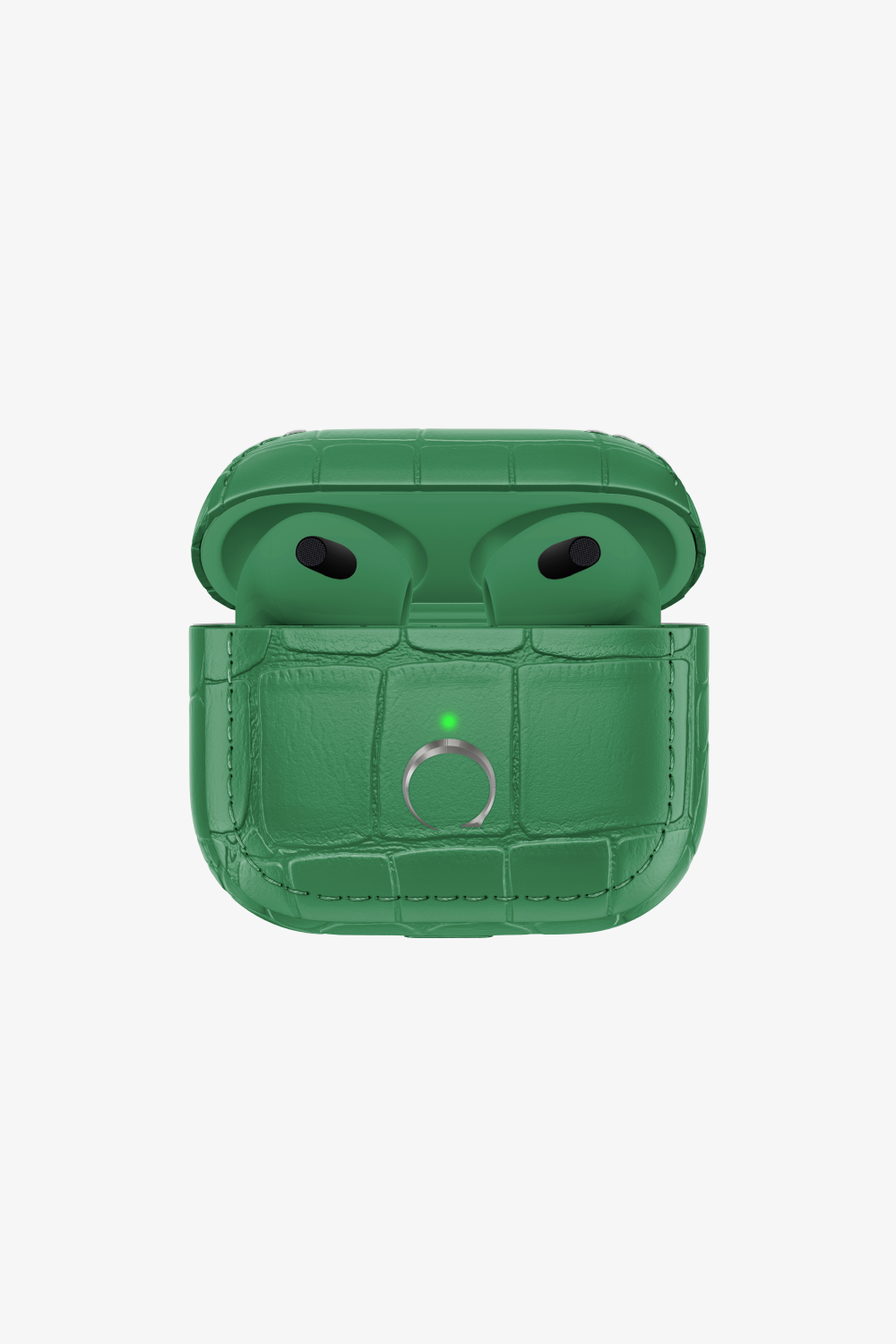 Airpods 3 Alligator - Stainless Steel / Green Emerald - zollofrance