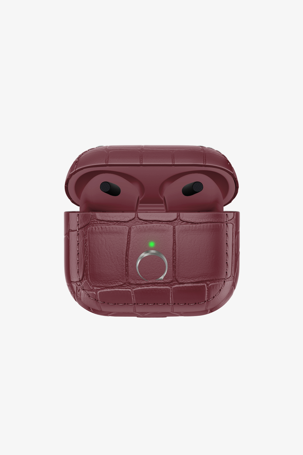 Airpods 3 Alligator - Stainless Steel / Burgundy - zollofrance