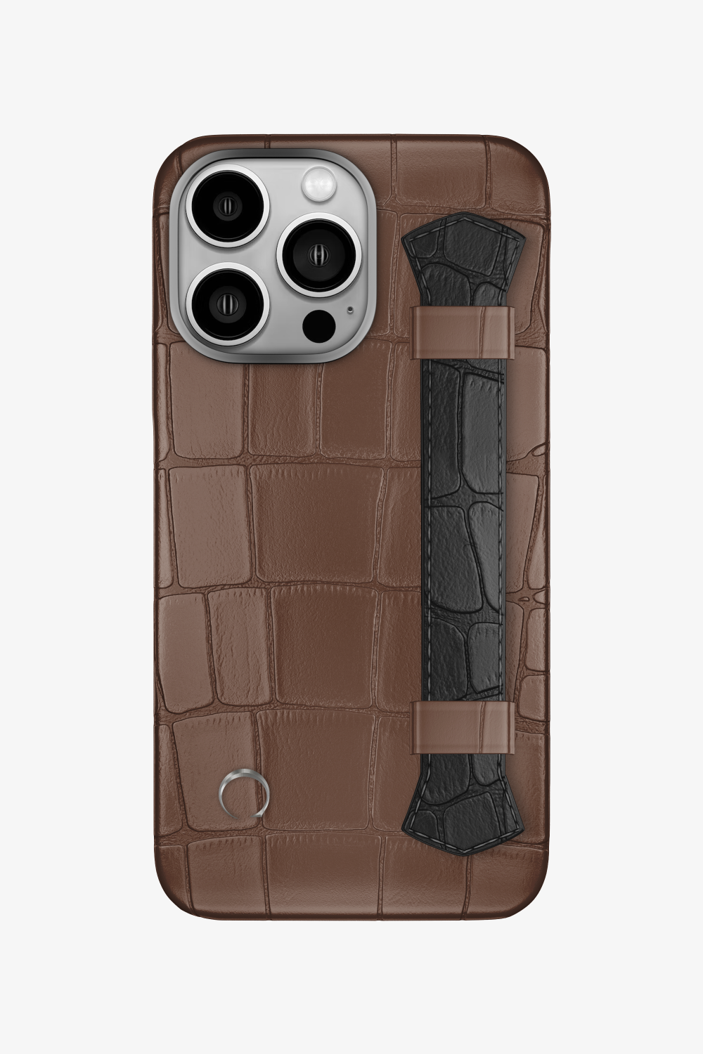 Double Headed Alligator Strap Case for iPhone 15 Pro - Cocoa / Black - zollofrance