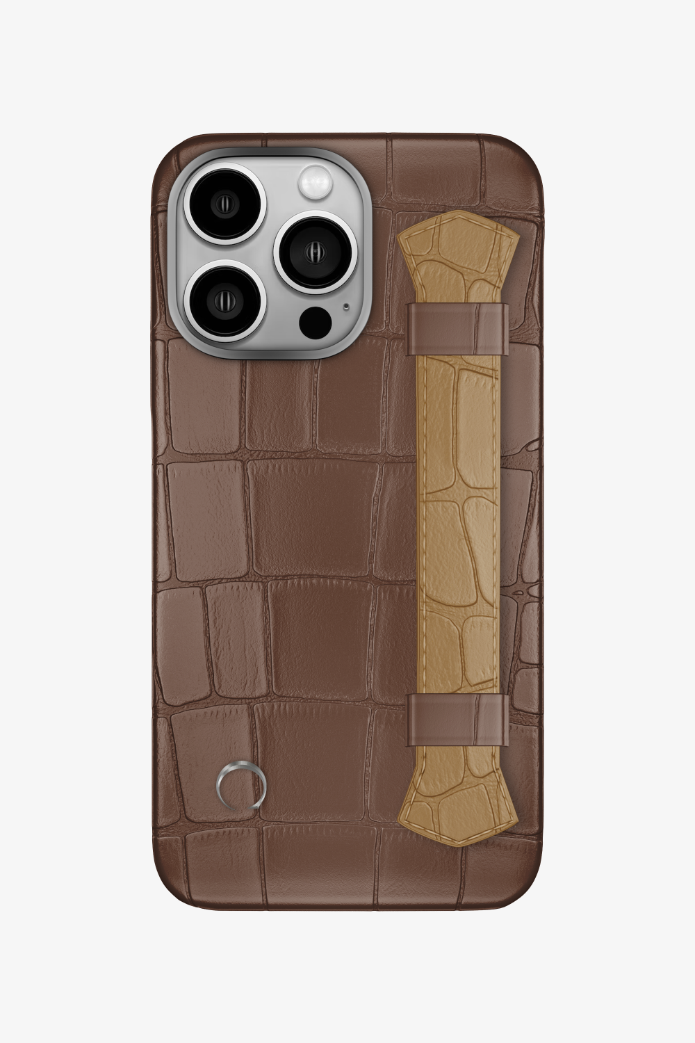 Double Headed Alligator Strap Case for iPhone 14 Pro - Cocoa / Latte - zollofrance