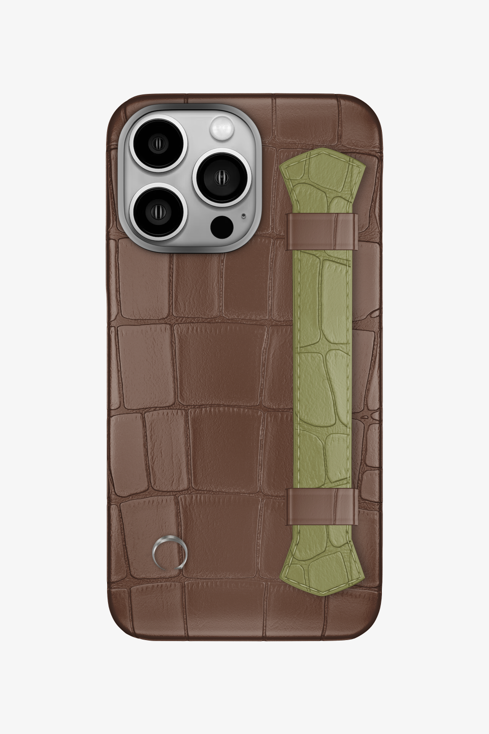 Double Headed Alligator Strap Case for iPhone 14 Pro - Cocoa / Khaki - zollofrance