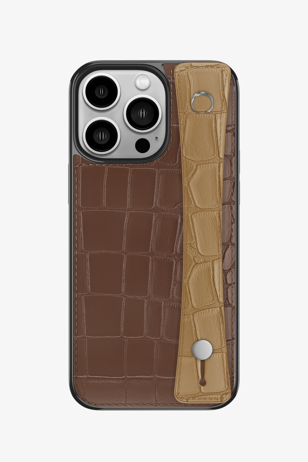 Alligator Sports Strap Case for iPhone 15 Pro - Cocoa / Latte - zollofrance