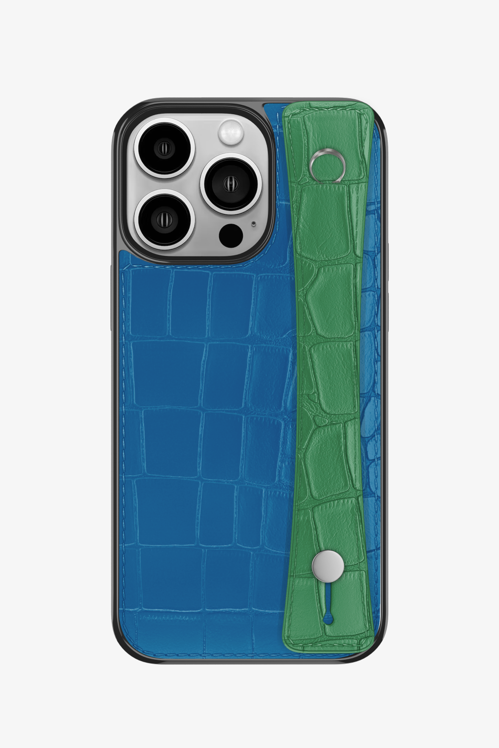 Alligator Sports Strap Case for iPhone 15 Pro - Blue Lagoon / Green Emerald - zollofrance
