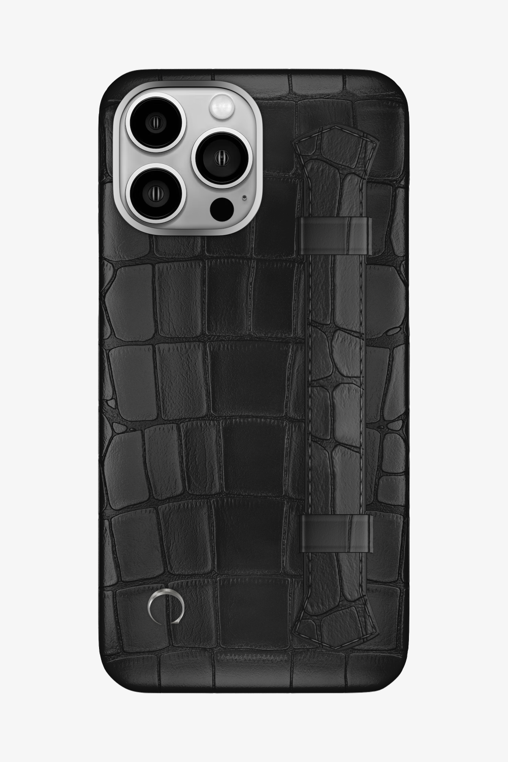 Double Headed Alligator Strap Case for iPhone 14 Pro Max - Black / Black - zollofrance