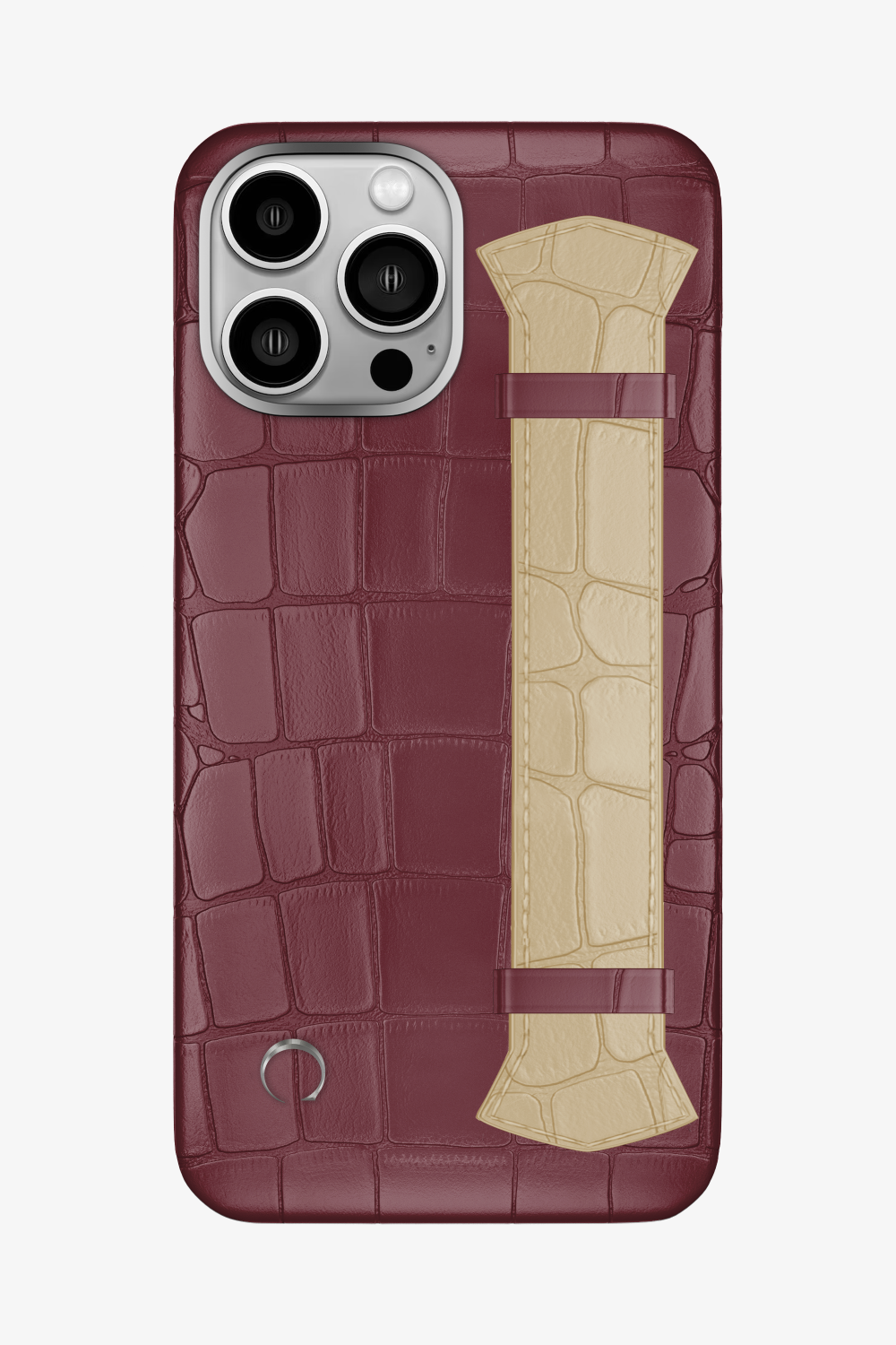 Majestic Alligator Strap Case for iPhone 15 Pro Max - Burgundy / Vanilla - zollofrance