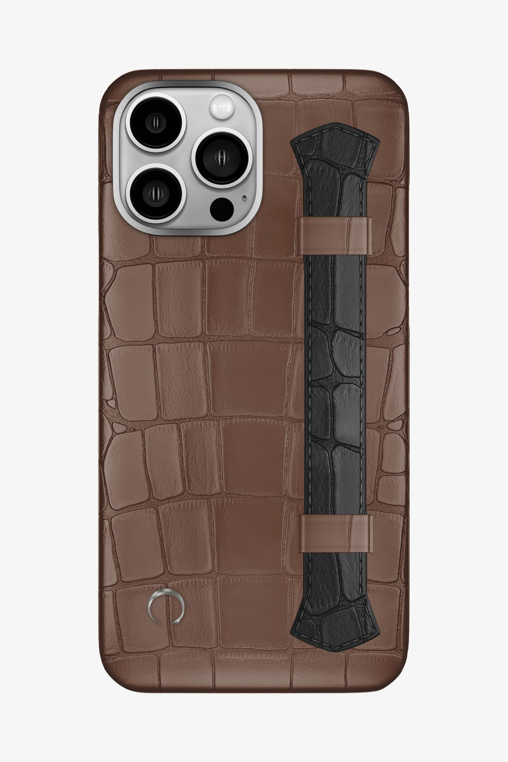 Double Headed Alligator Strap Case for iPhone 14 Pro Max - Cocoa / Black - zollofrance