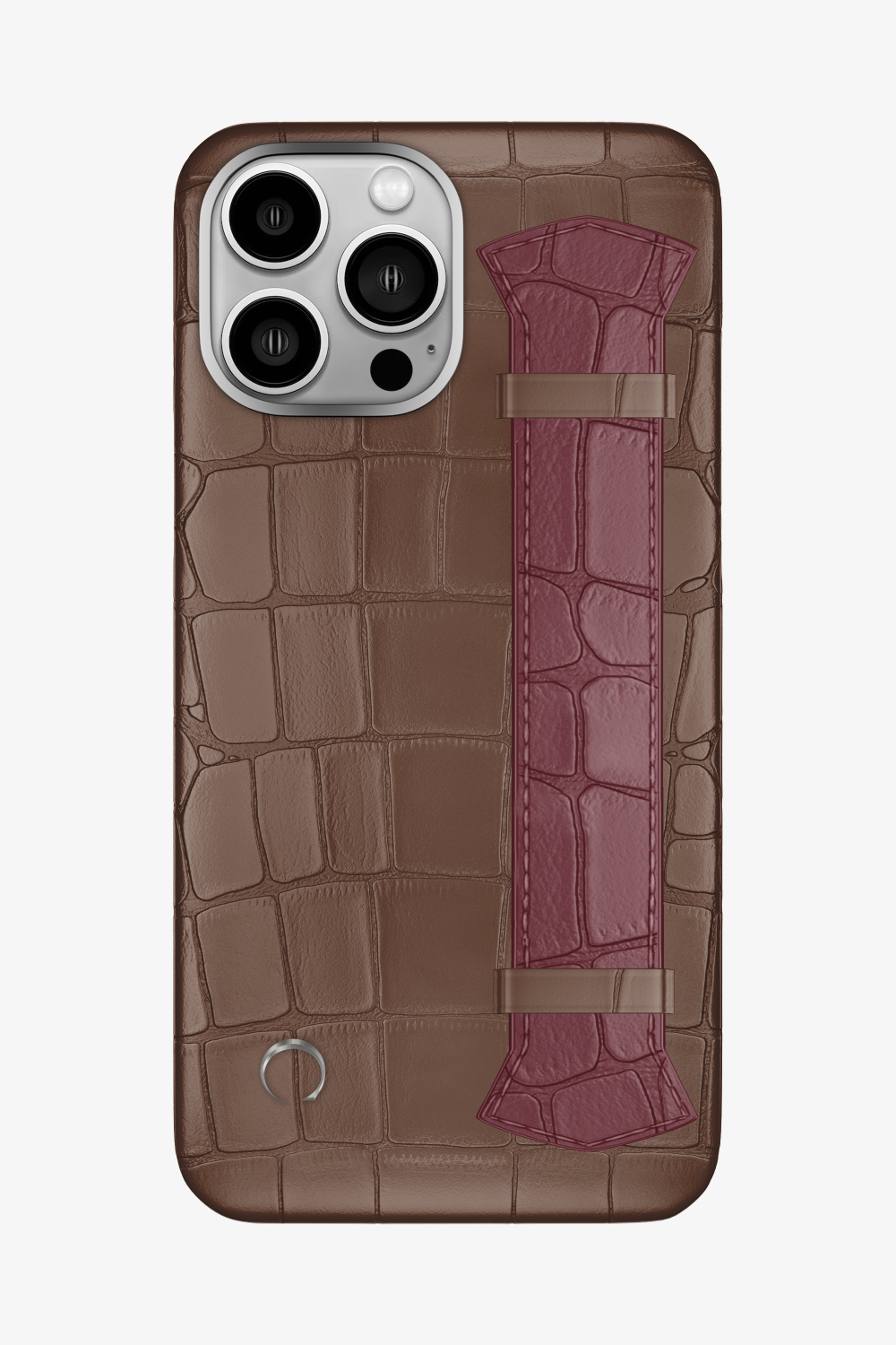 Majestic Alligator Strap Case for iPhone 15 Pro Max - Cocoa / Burgundy - zollofrance