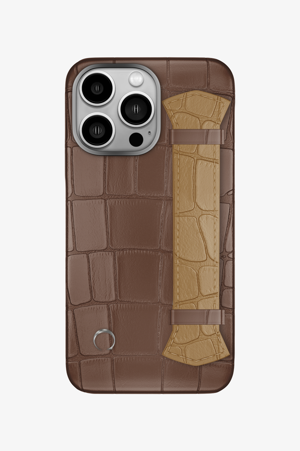 Majestic Alligator Strap Case for iPhone 15 Pro - Cocoa / Latte - zollofrance
