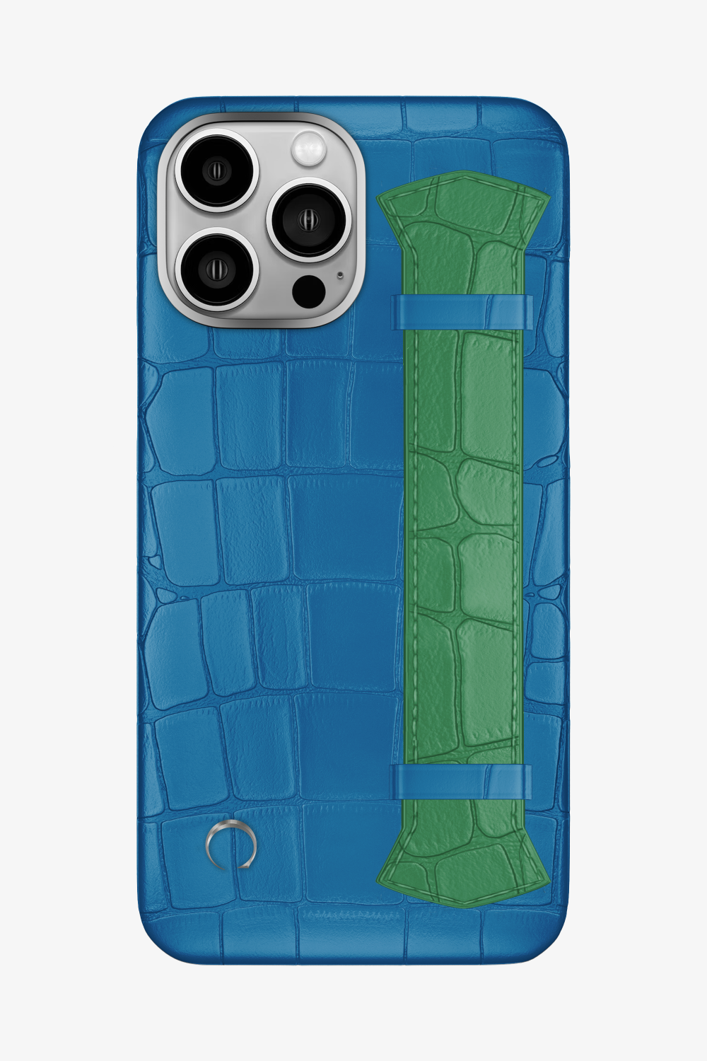 Majestic Alligator Strap Case for iPhone 14 Pro Max - Blue Lagoon / Green Emerald - zollofrance