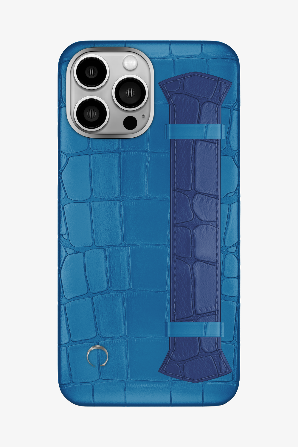 Majestic Alligator Strap Case for iPhone 15 Pro Max - Blue Lagoon / Navy Blue - zollofrance