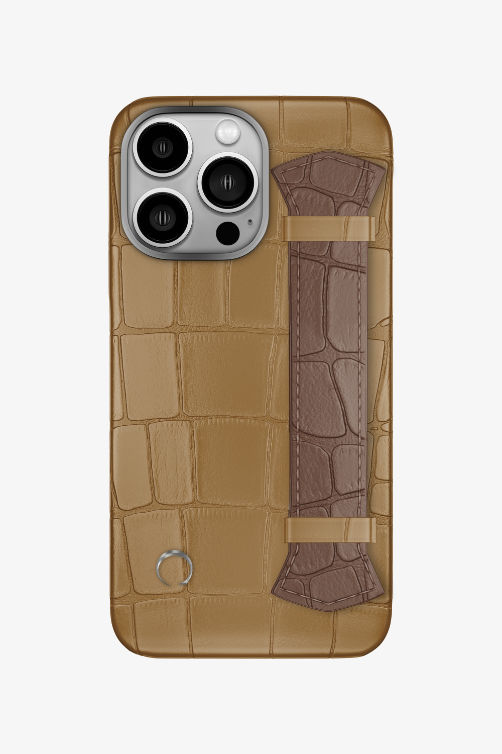 Majestic Alligator Strap Case for iPhone 14 Pro - Latte / Cocoa - zollofrance