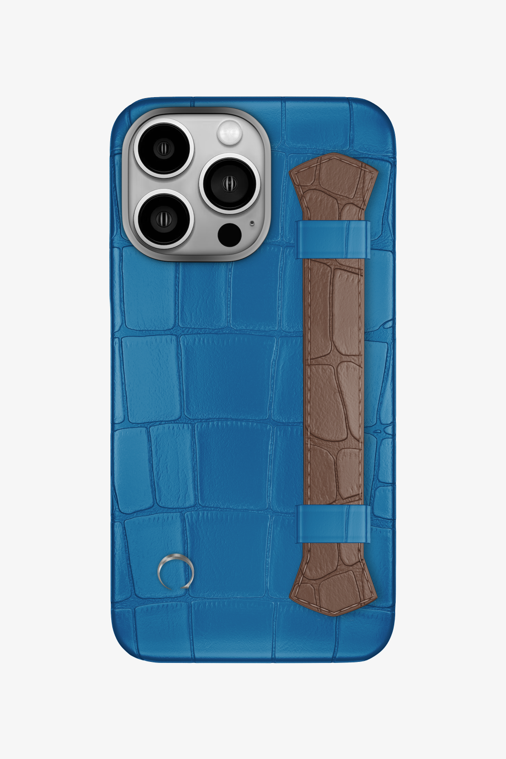 Double Headed Alligator Strap Case for iPhone 14 Pro - Blue Lagoon / Cocoa - zollofrance