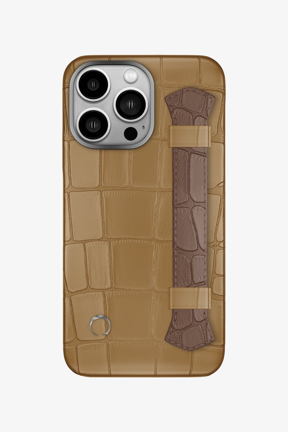 Double Headed Alligator Strap Case for iPhone 15 Pro - Latte / Cocoa - zollofrance