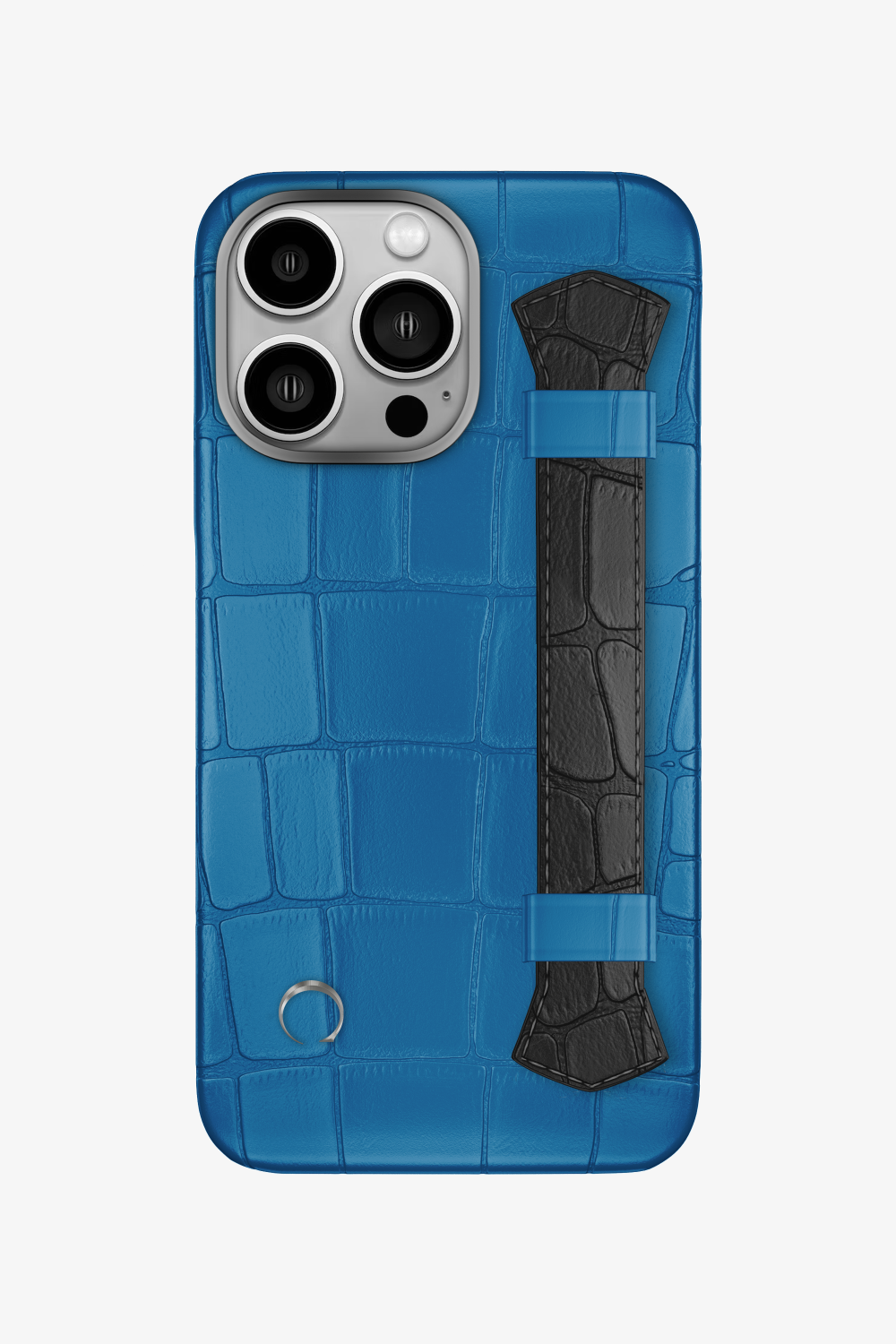Double Headed Alligator Strap Case for iPhone 15 Pro - Blue Lagoon / Black - zollofrance