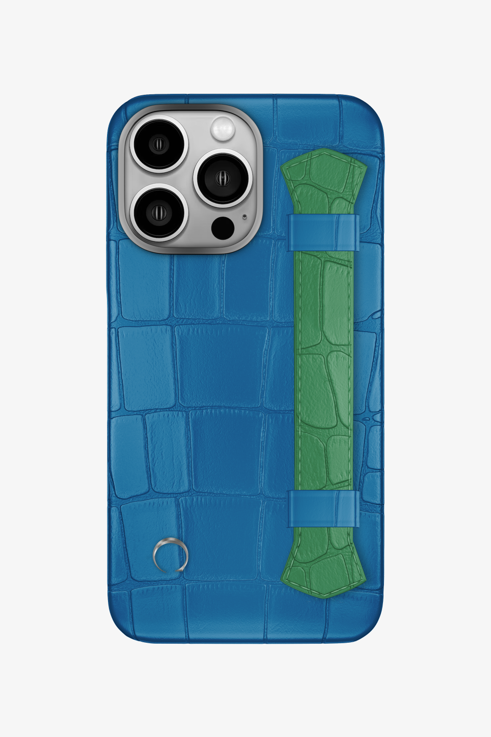 Double Headed Alligator Strap Case for iPhone 14 Pro - Blue Lagoon / Green Emerald - zollofrance